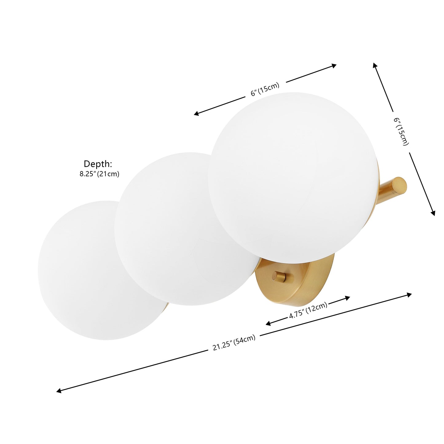 SAFAVIEH Lighting Lambrini 21 applique da parete tradizionale (3 luci) - 6 W x 8 D x 21 H - 21Wx8Dx6H