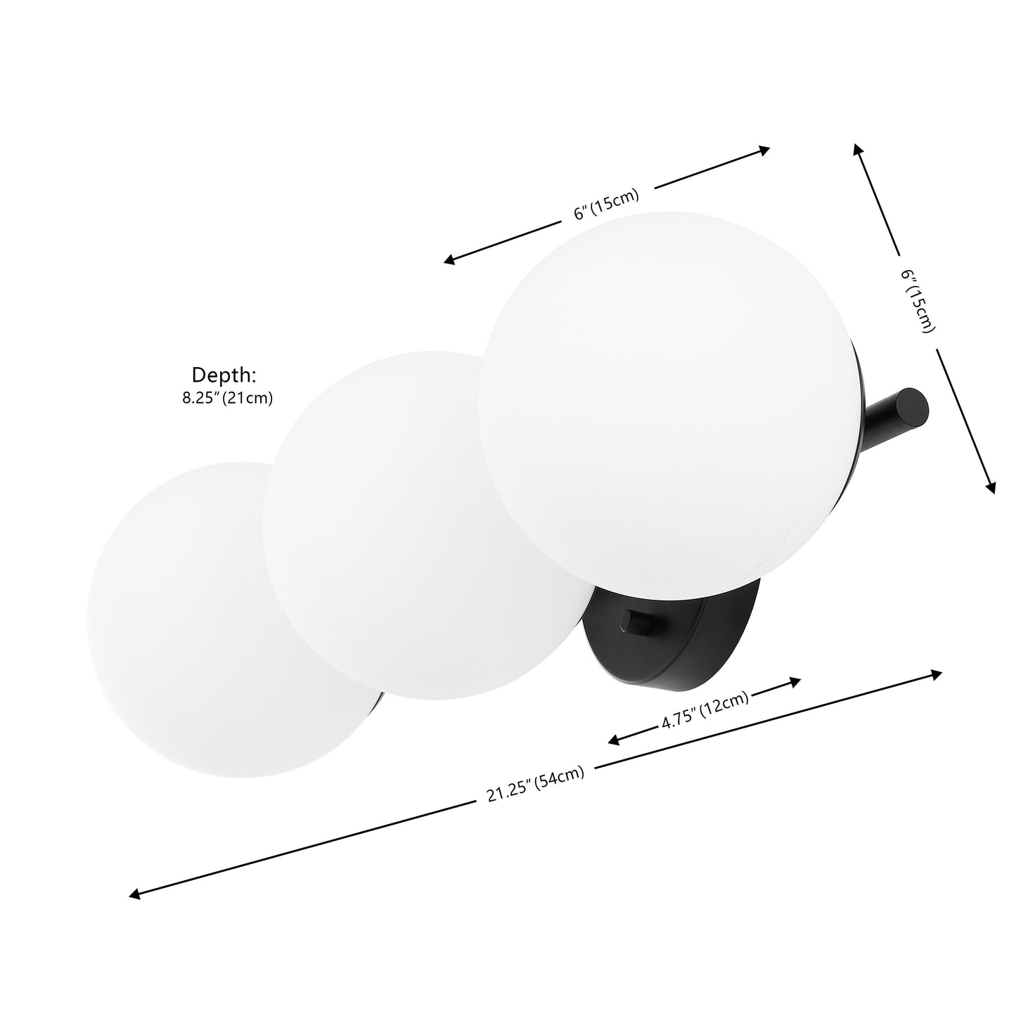 SAFAVIEH Lighting Lambrini 21 applique da parete tradizionale (3 luci) - 6 W x 8 D x 21 H - 21Wx8Dx6H