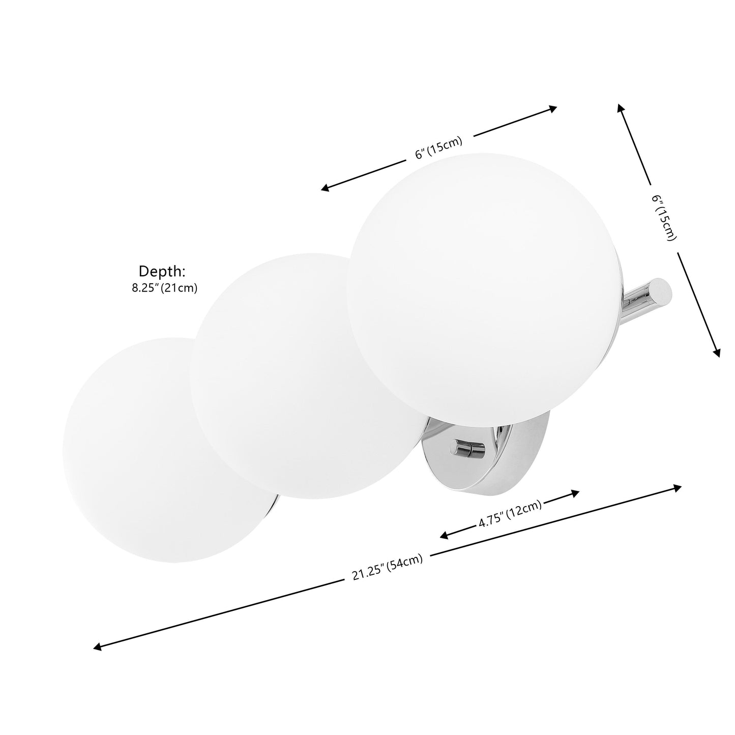 SAFAVIEH Lighting Lambrini 21 applique da parete tradizionale (3 luci) - 6 W x 8 D x 21 H - 21Wx8Dx6H