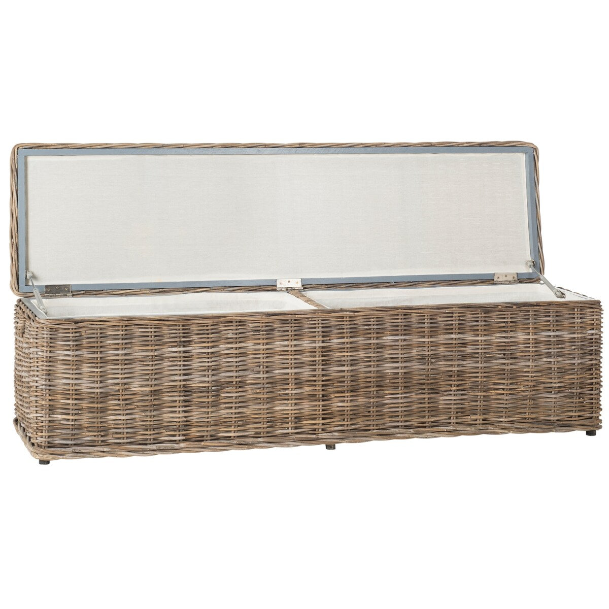 SAFAVIEH Marcelien Grey Natural Rattan Storage Trunk - 63 x 18.1 x 18.7 - 63Lx18Ax19H