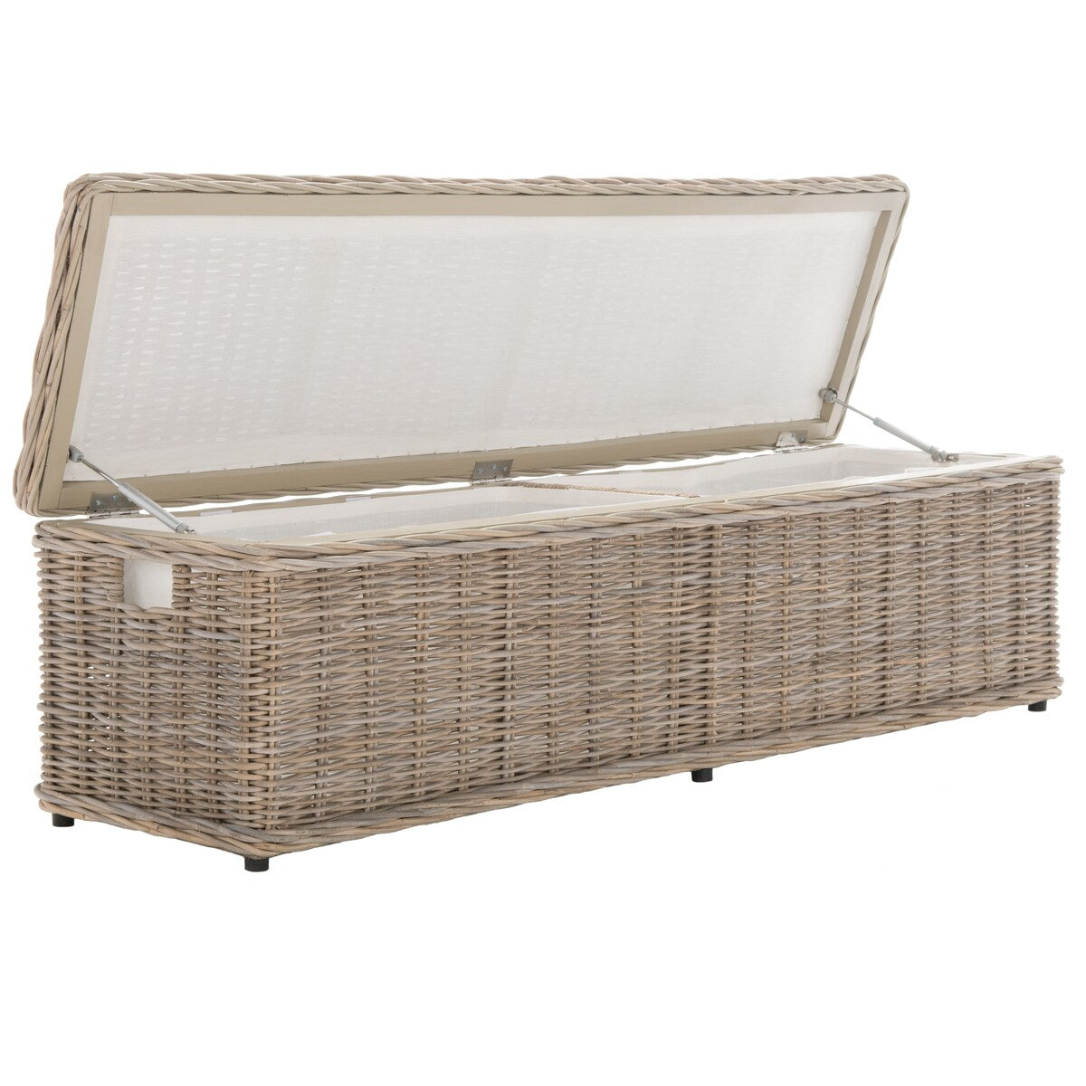 SAFAVIEH Marcelien Grey Natural Rattan Storage Trunk - 63 x 18.1 x 18.7 - 63Lx18Ax19H