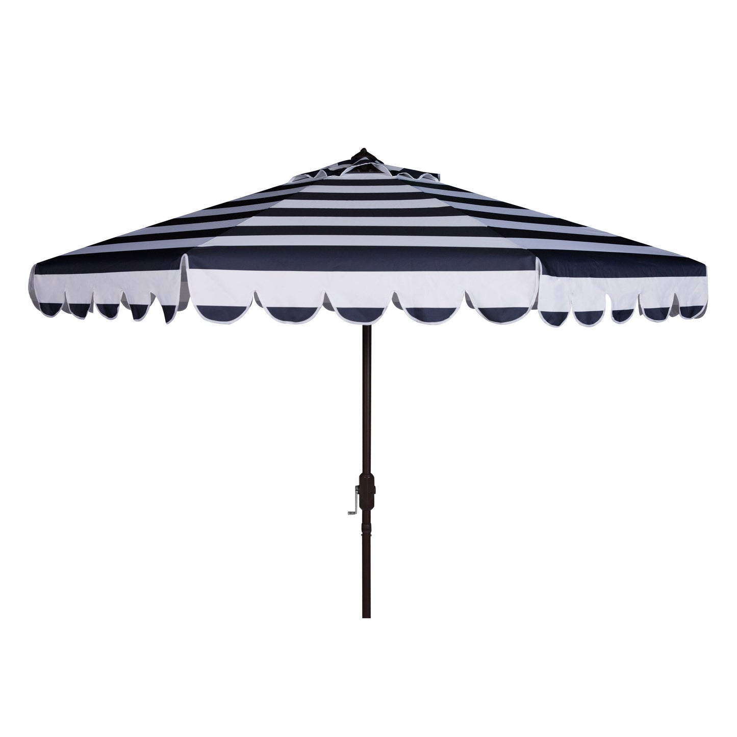 Ombrellone da giardino SAFAVIEH Nargiz a righe con bordi a scaglie, diametro 2,7 m, con manovella