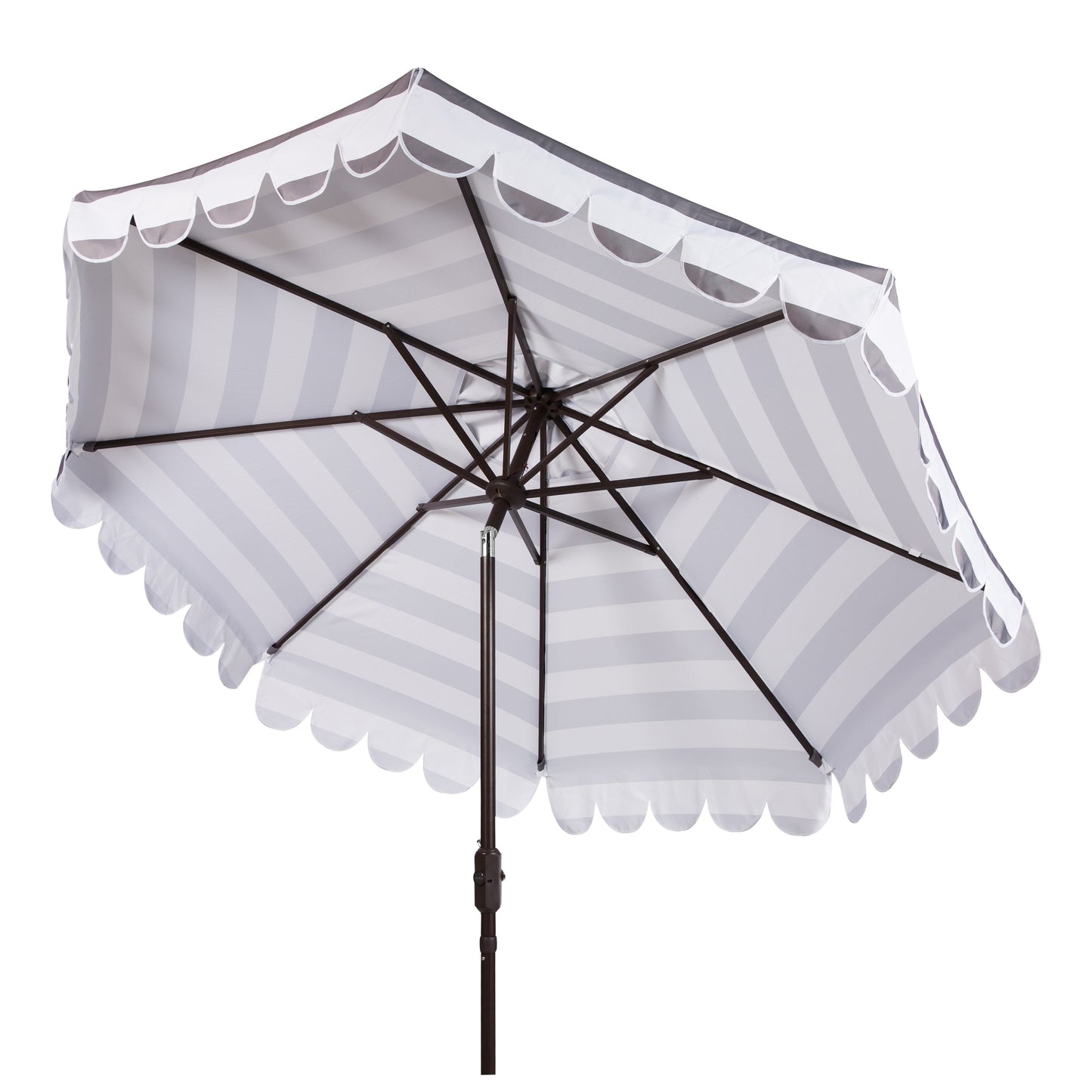 Ombrellone da giardino SAFAVIEH Nargiz a righe con bordi a scaglie, diametro 2,7 m, con manovella