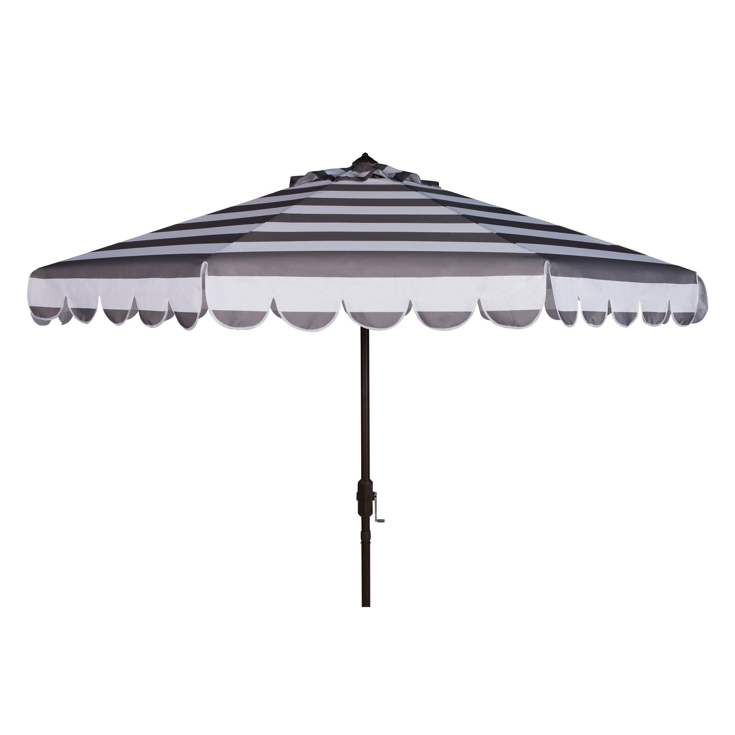 Ombrellone da giardino SAFAVIEH Nargiz a righe con bordi a scaglie, diametro 2,7 m, con manovella