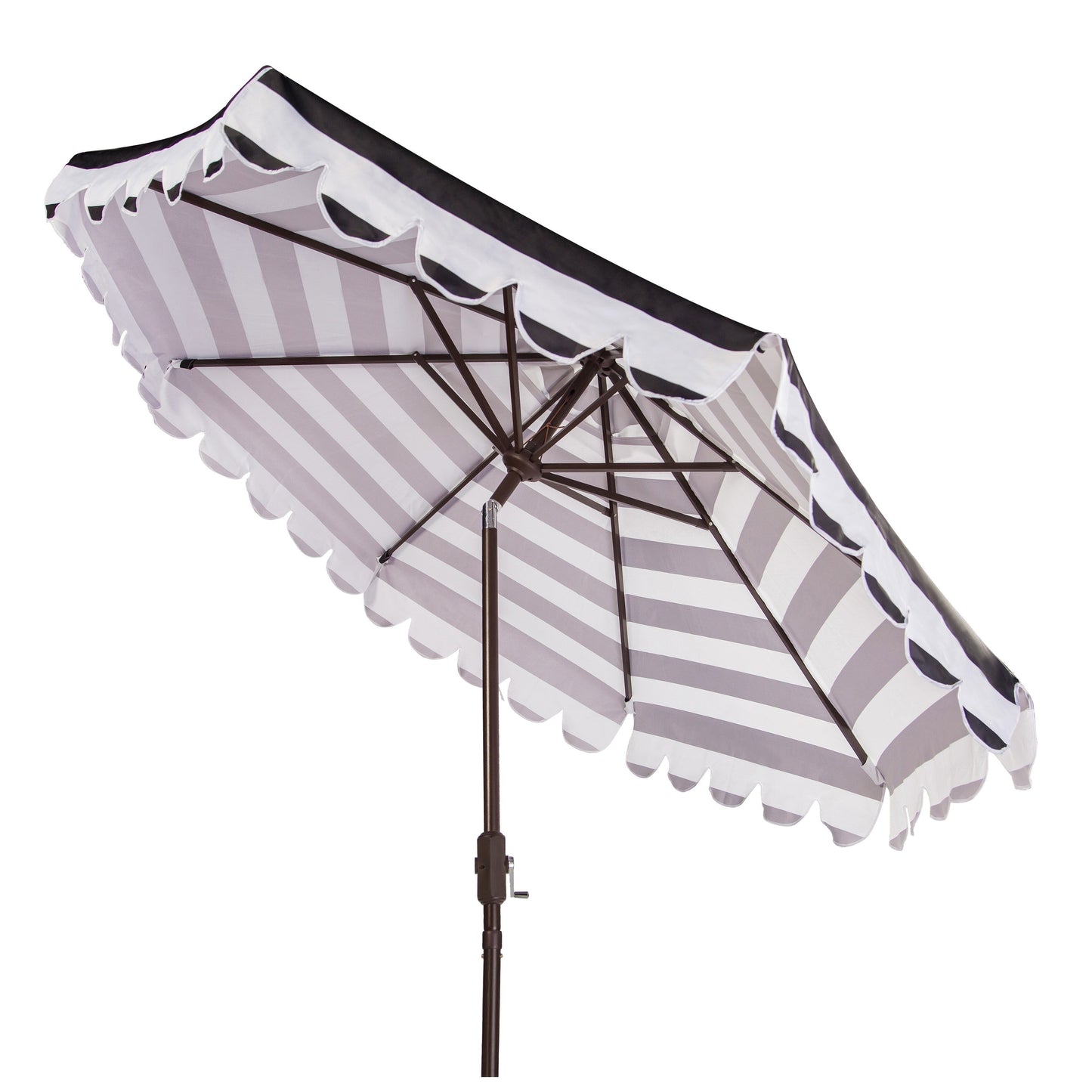 Ombrellone da giardino SAFAVIEH Nargiz a righe con bordi a scaglie, diametro 2,7 m, con manovella
