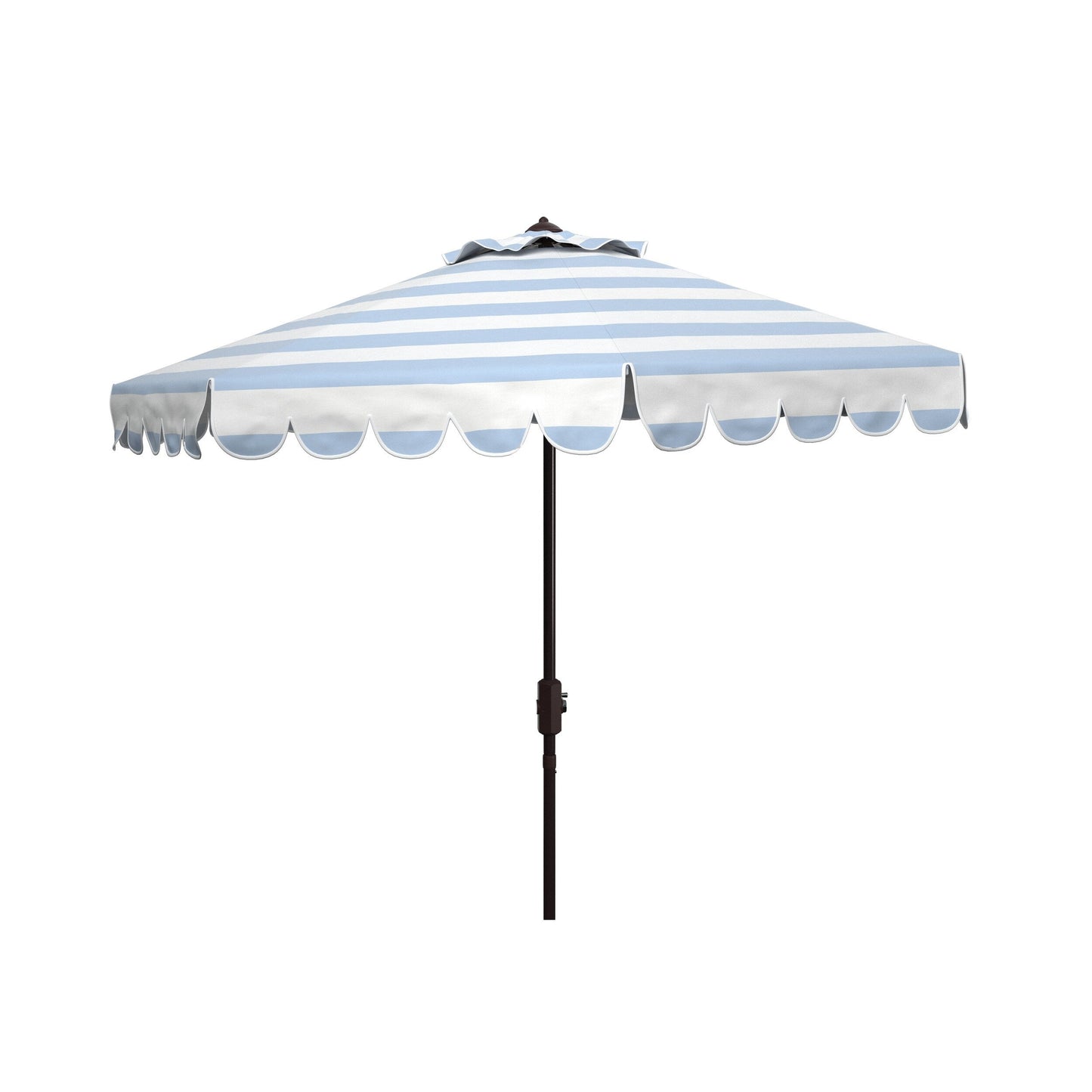 Ombrellone da giardino SAFAVIEH Nargiz a righe con bordi a scaglie, diametro 2,7 m, con manovella
