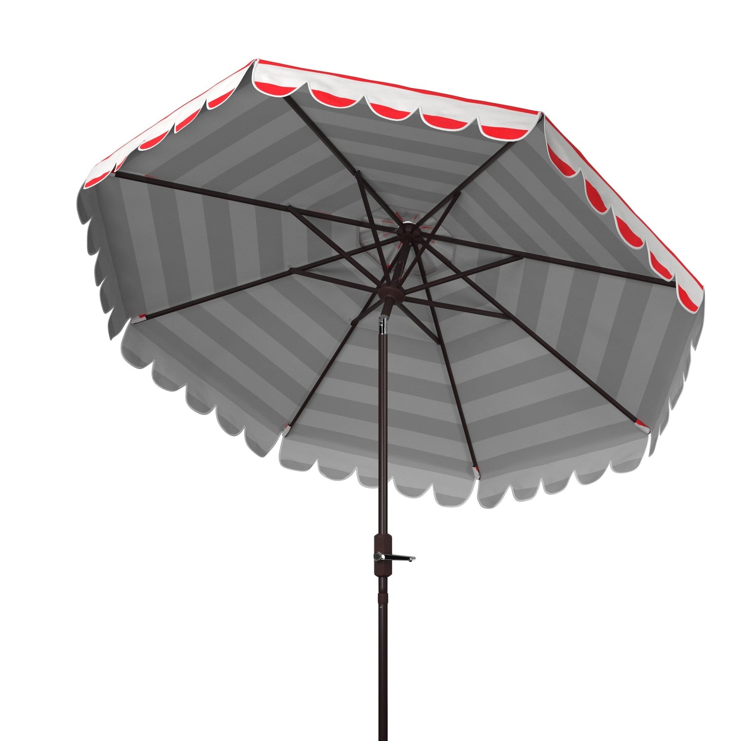 Ombrellone da giardino SAFAVIEH Nargiz a righe con bordi a scaglie, diametro 2,7 m, con manovella