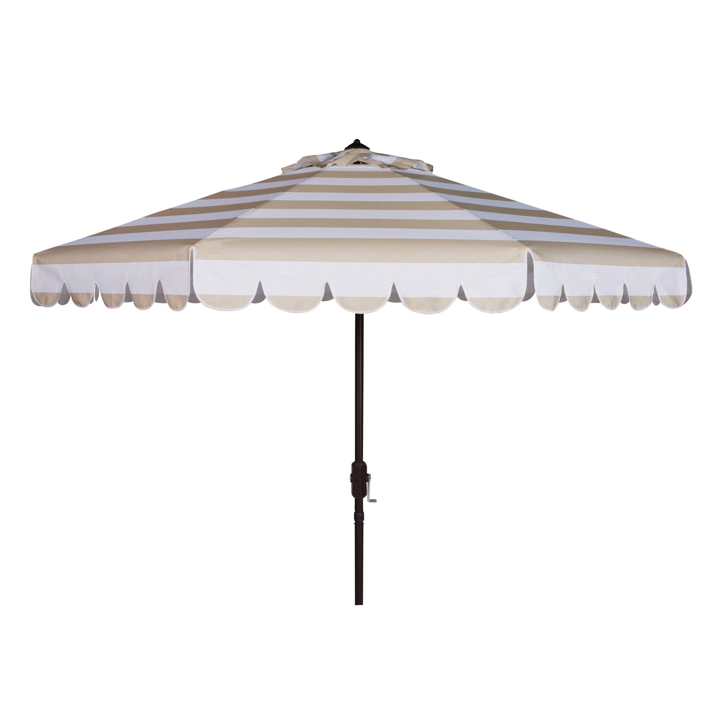 Ombrellone da giardino SAFAVIEH Nargiz a righe con bordi a scaglie, diametro 2,7 m, con manovella