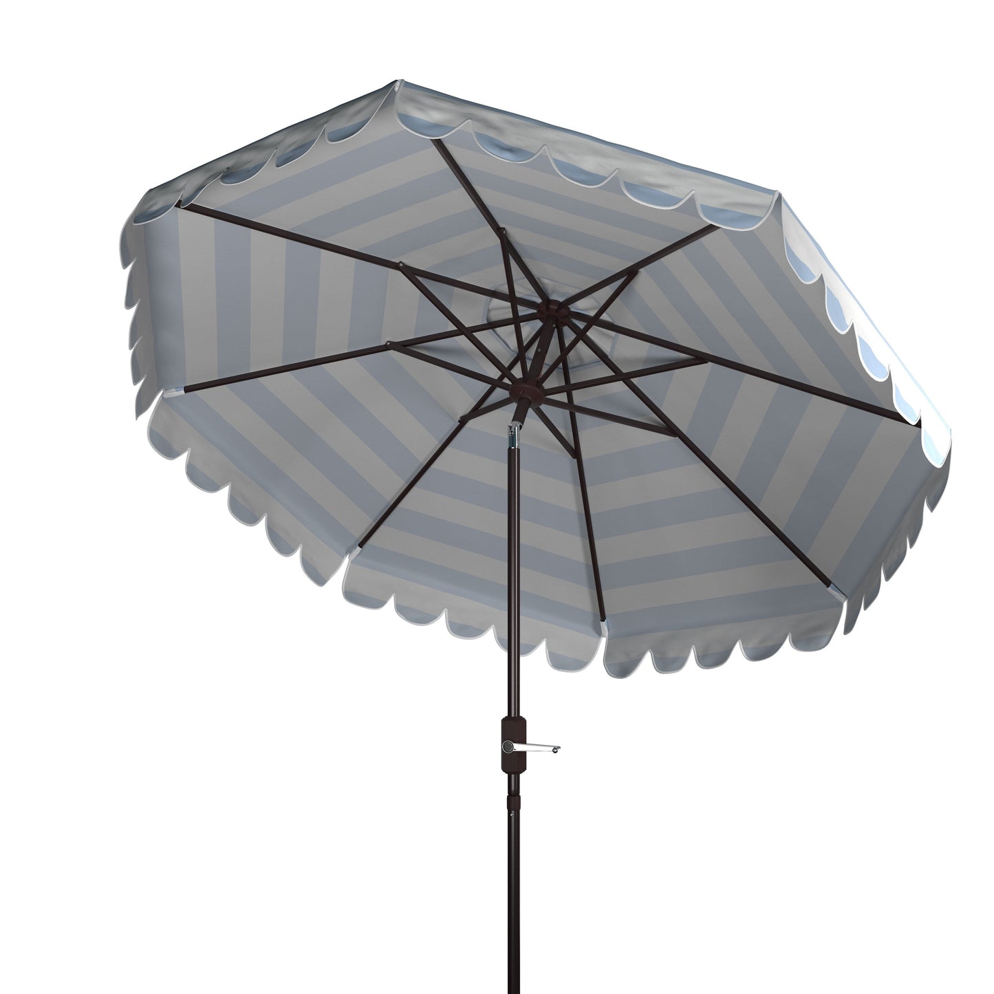 Ombrellone da giardino SAFAVIEH Nargiz a righe con bordi a scaglie, diametro 2,7 m, con manovella