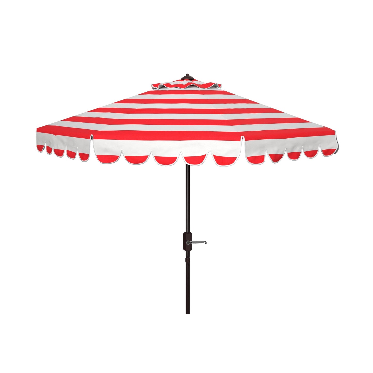 Ombrellone da giardino SAFAVIEH Nargiz a righe con bordi a scaglie, diametro 2,7 m, con manovella