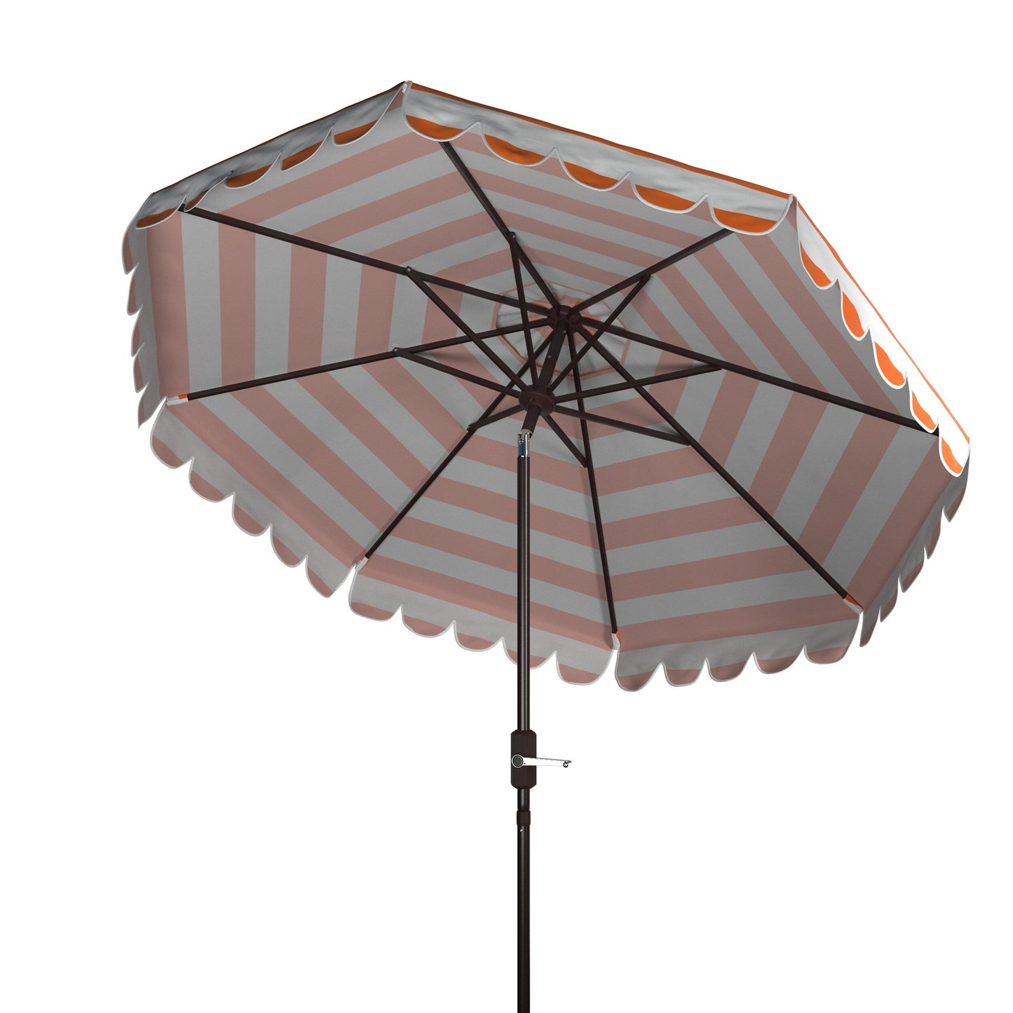 Ombrellone da giardino SAFAVIEH Nargiz a righe con bordi a scaglie, diametro 2,7 m, con manovella