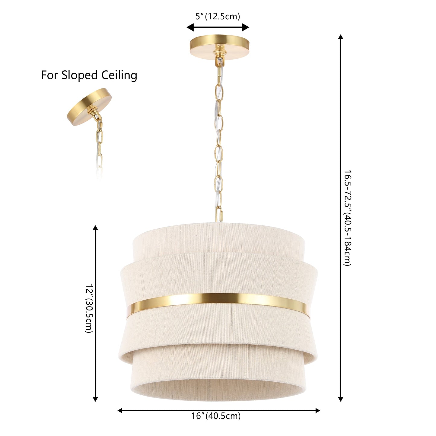SAFAVIEH Oprea Lampada a sospensione regolabile a 3 luci (lampadine LED incluse) - 16 x 16 x 16.5-72.5