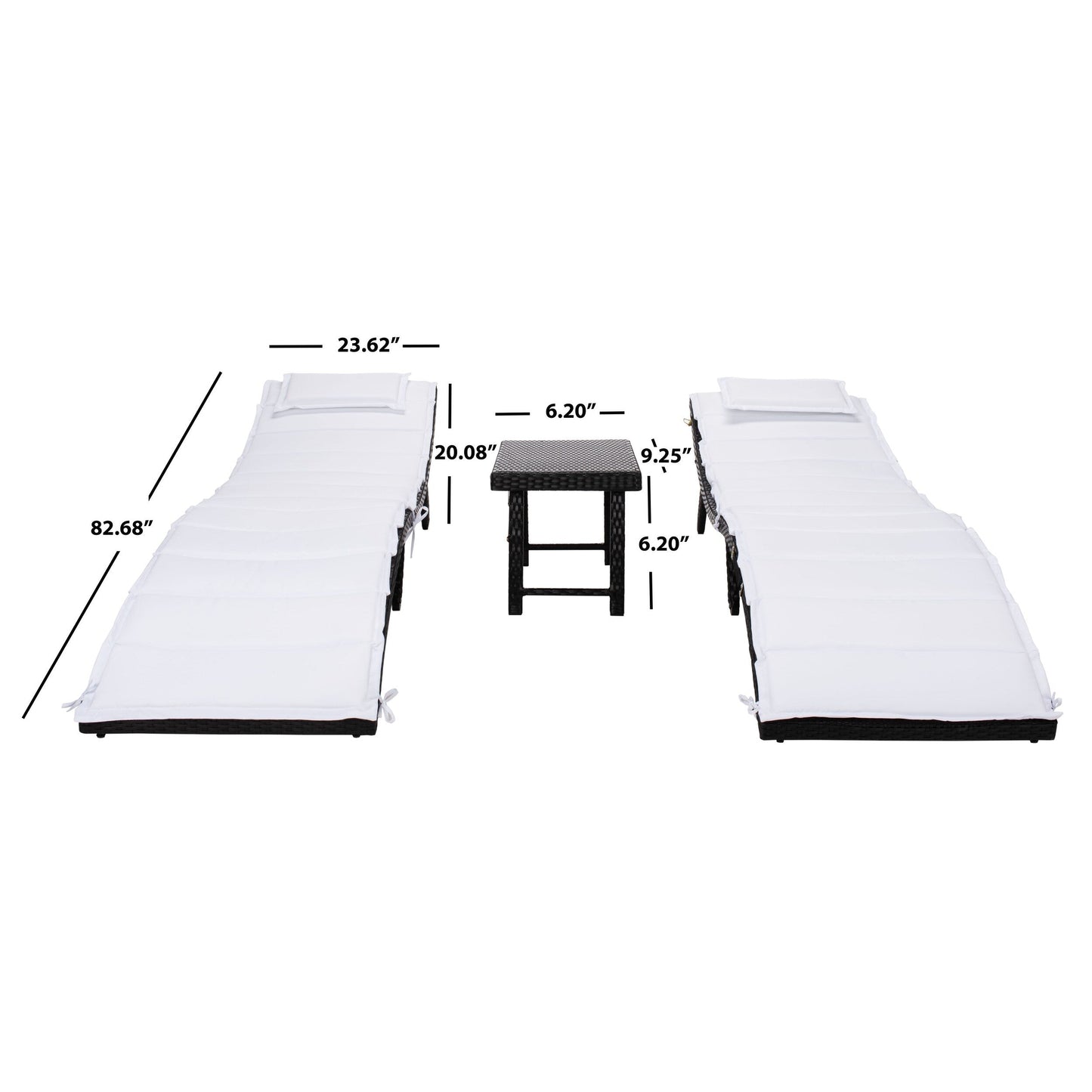Set da giardino SAFAVIEH Blaguna da 3 pezzi con sdraio - 83Lx51Px61A