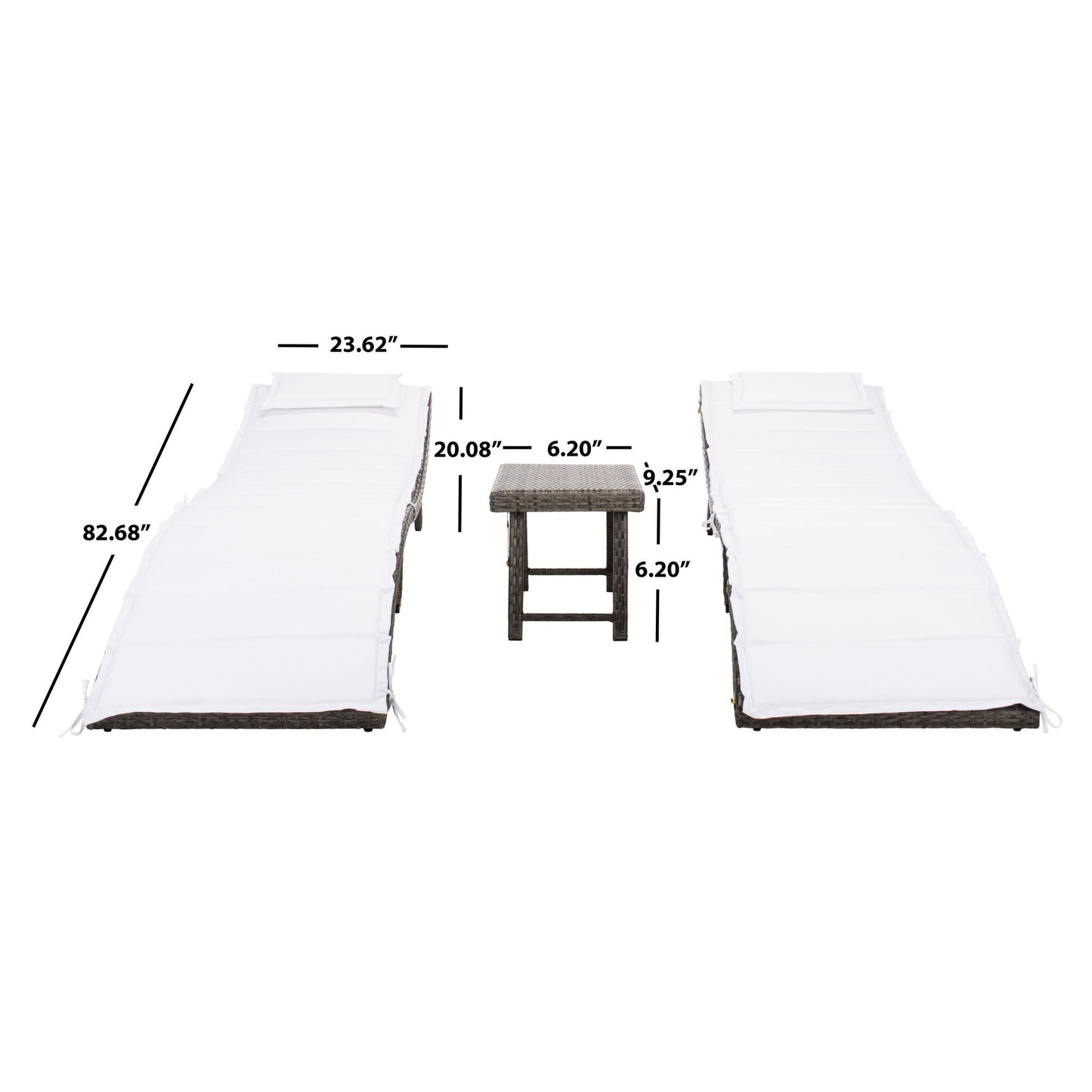 Set da giardino SAFAVIEH Blaguna da 3 pezzi con sdraio - 83Lx51Px61A