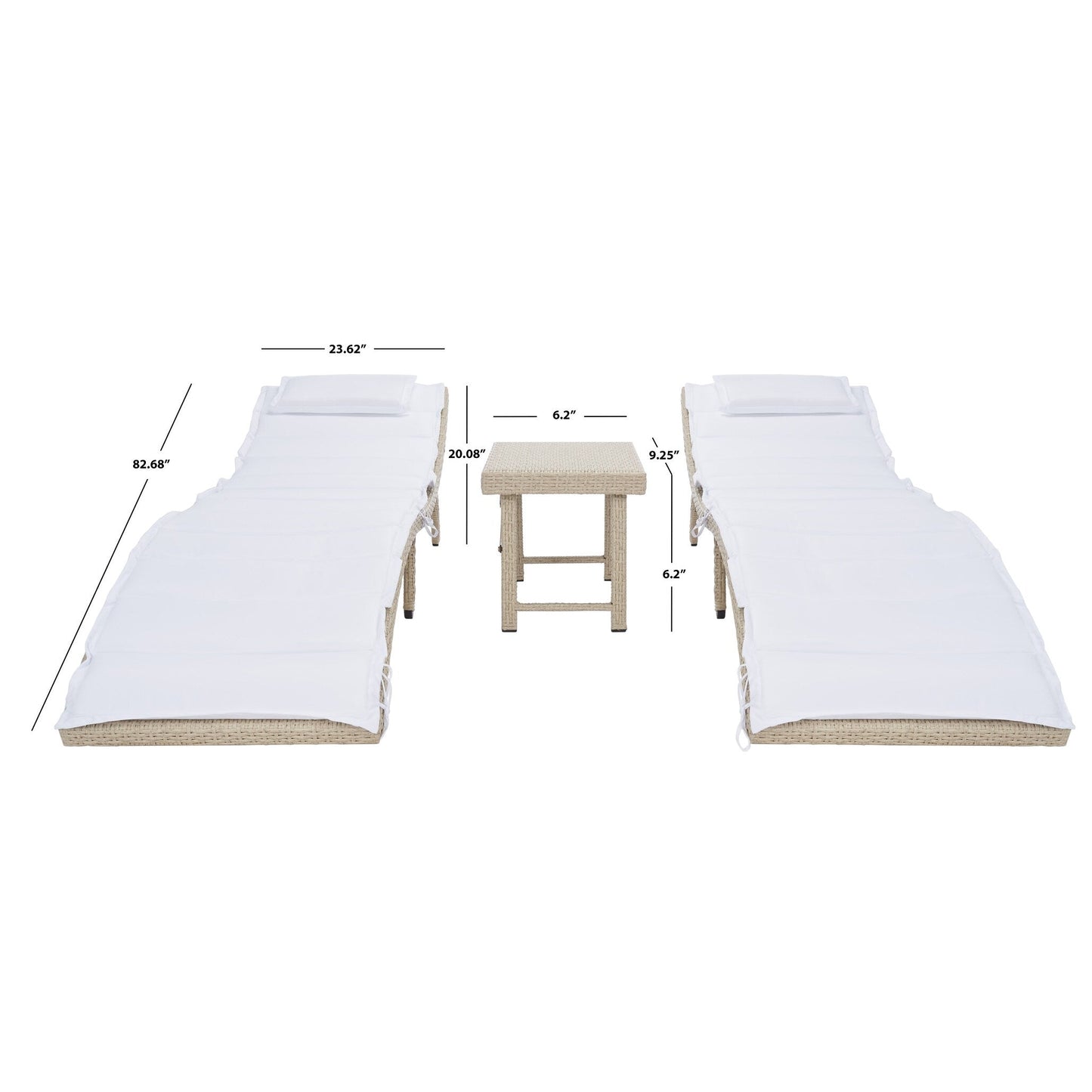 Set da giardino SAFAVIEH Blaguna da 3 pezzi con sdraio - 83Lx51Px61A