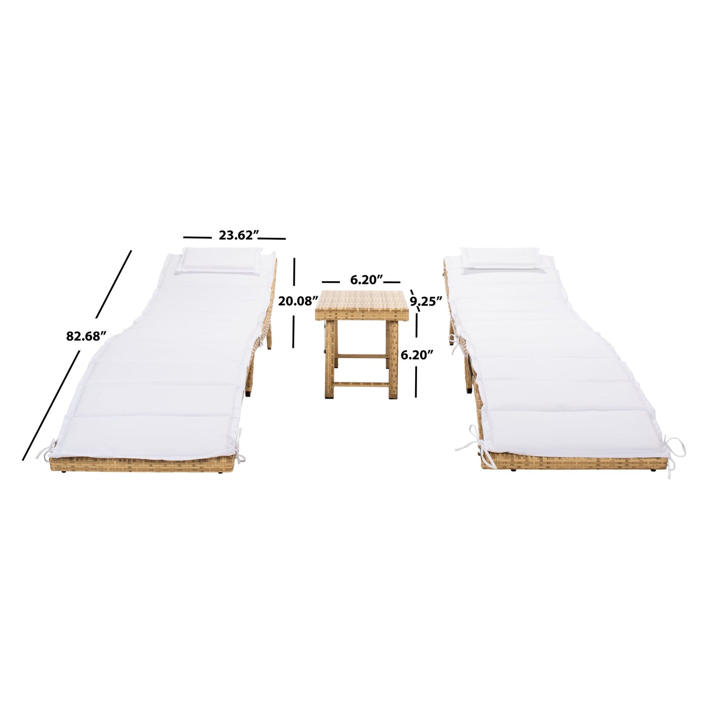 Set da giardino SAFAVIEH Blaguna da 3 pezzi con sdraio - 83Lx51Px61A