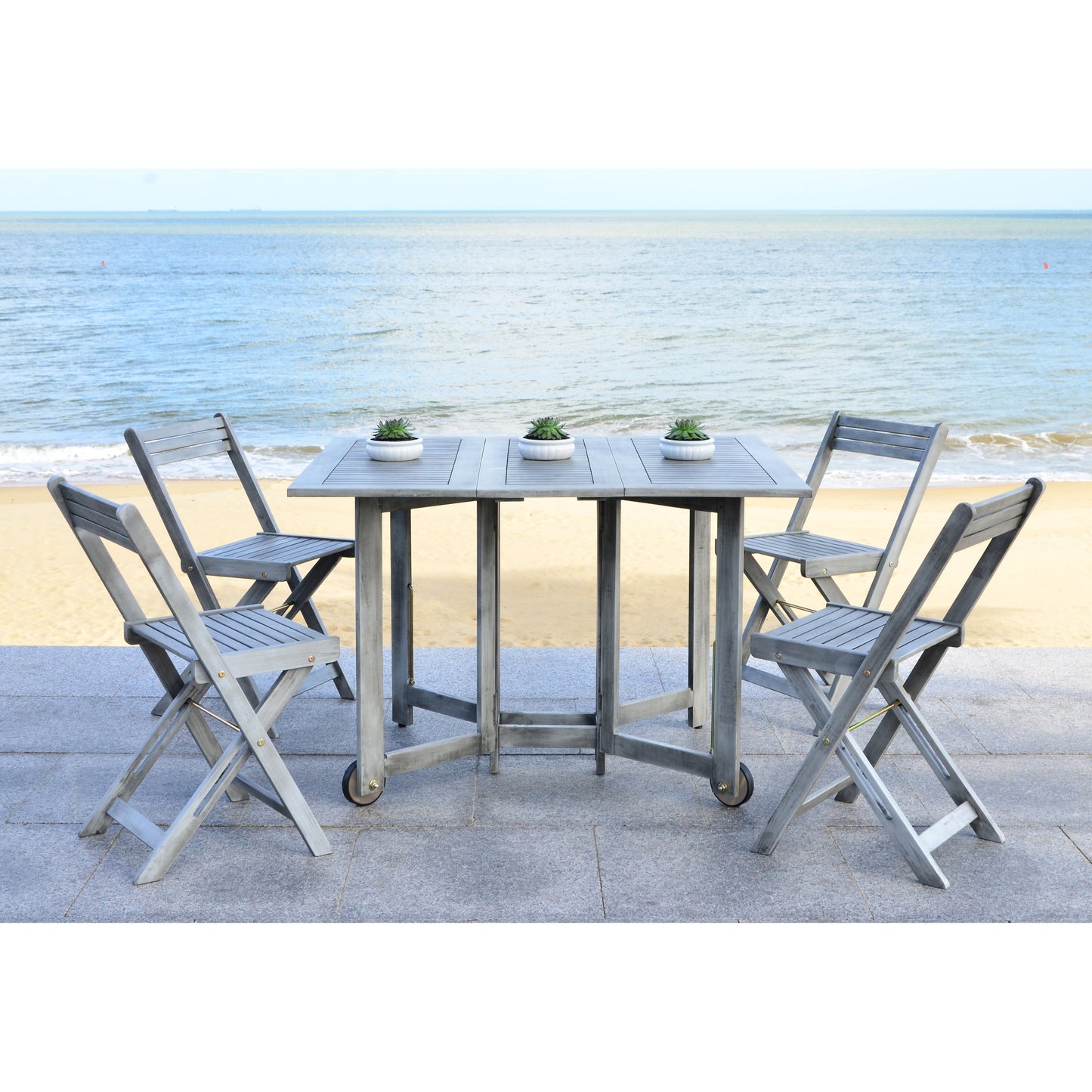 Set da pranzo da esterno SAFAVIEH Brandy da 5 pezzi - 109L x 89P x 74A (cm)