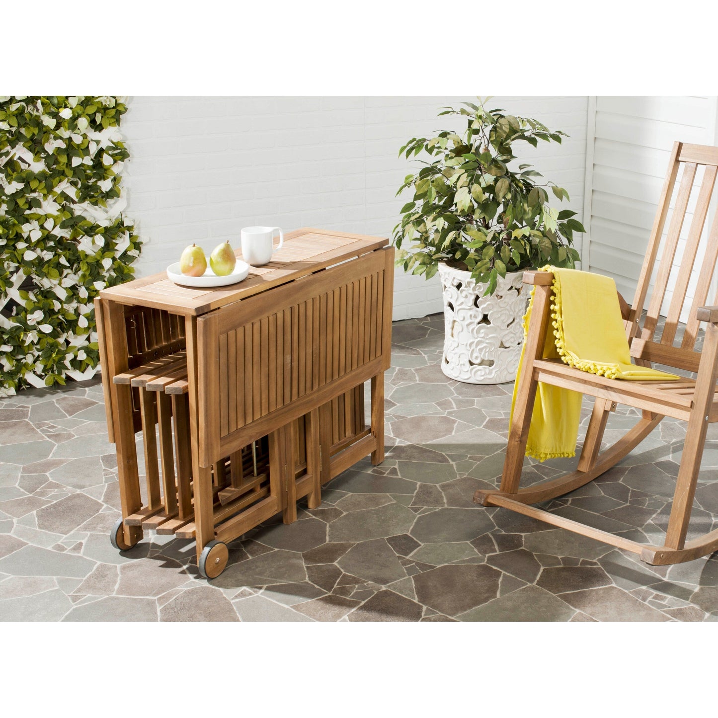 Set da pranzo da esterno SAFAVIEH Brandy da 5 pezzi - 109L x 89P x 74A (cm)