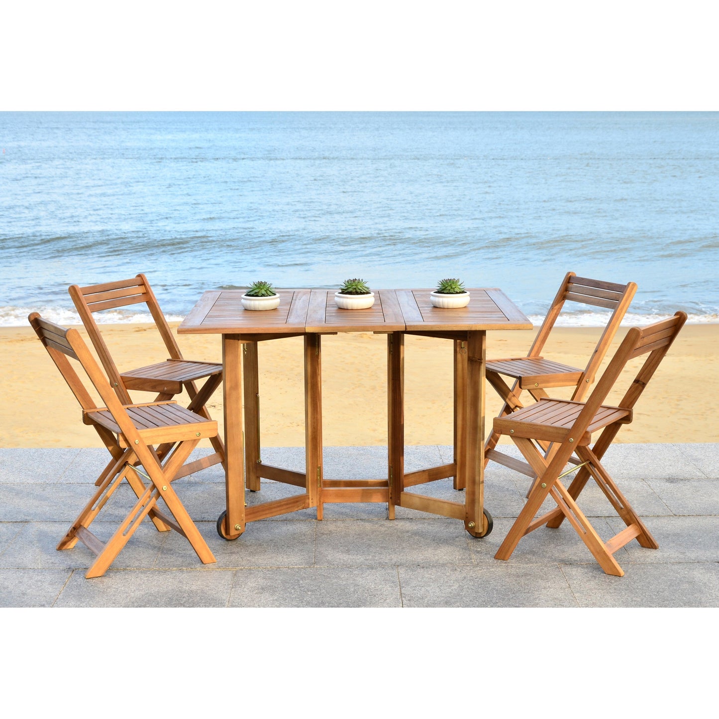 Set da pranzo da esterno SAFAVIEH Brandy da 5 pezzi - 109L x 89P x 74A (cm)