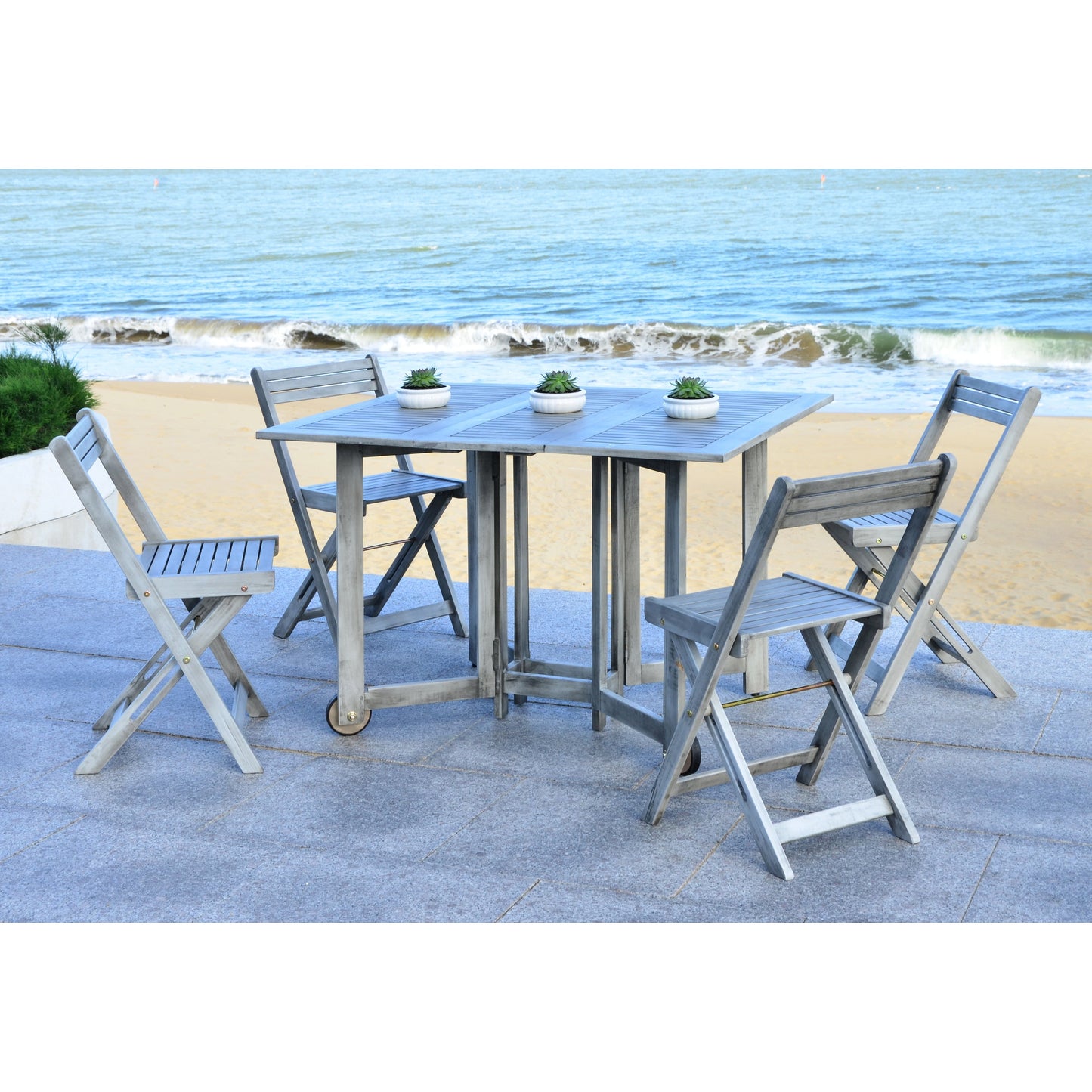 Set da pranzo da esterno SAFAVIEH Brandy da 5 pezzi - 109L x 89P x 74A (cm)