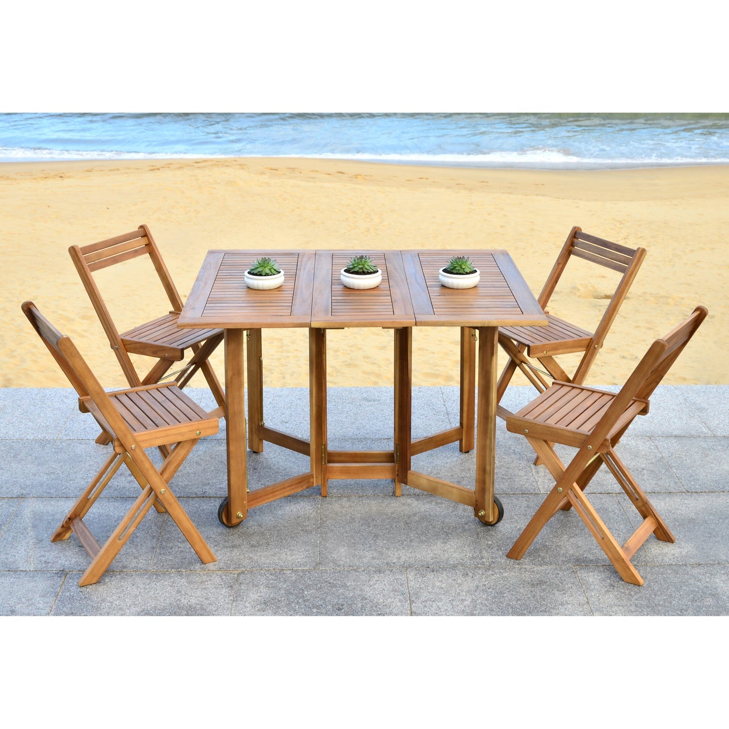 Set da pranzo da esterno SAFAVIEH Brandy da 5 pezzi - 109L x 89P x 74A (cm)