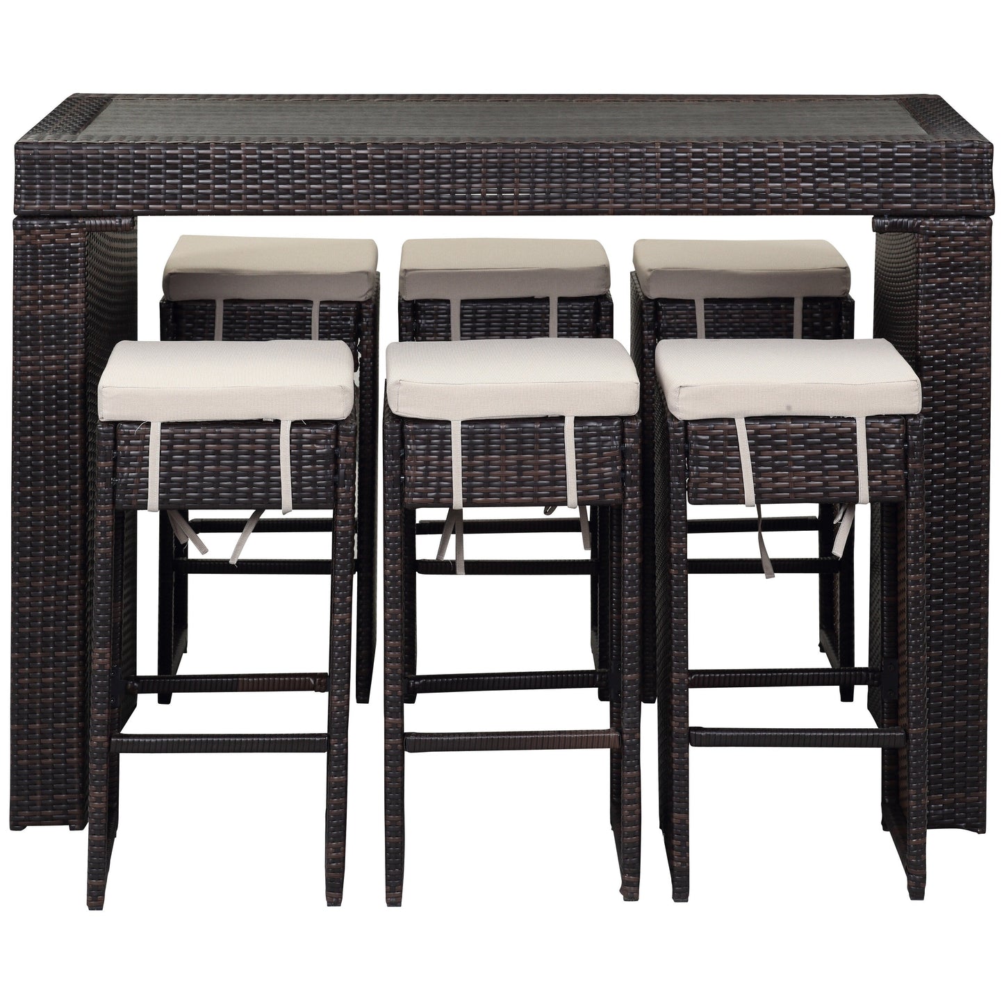 Set da Bar da Esterno Euda di SAFAVIEH (7 pezzi) - 73,7x150x107 cm (L x P x A)