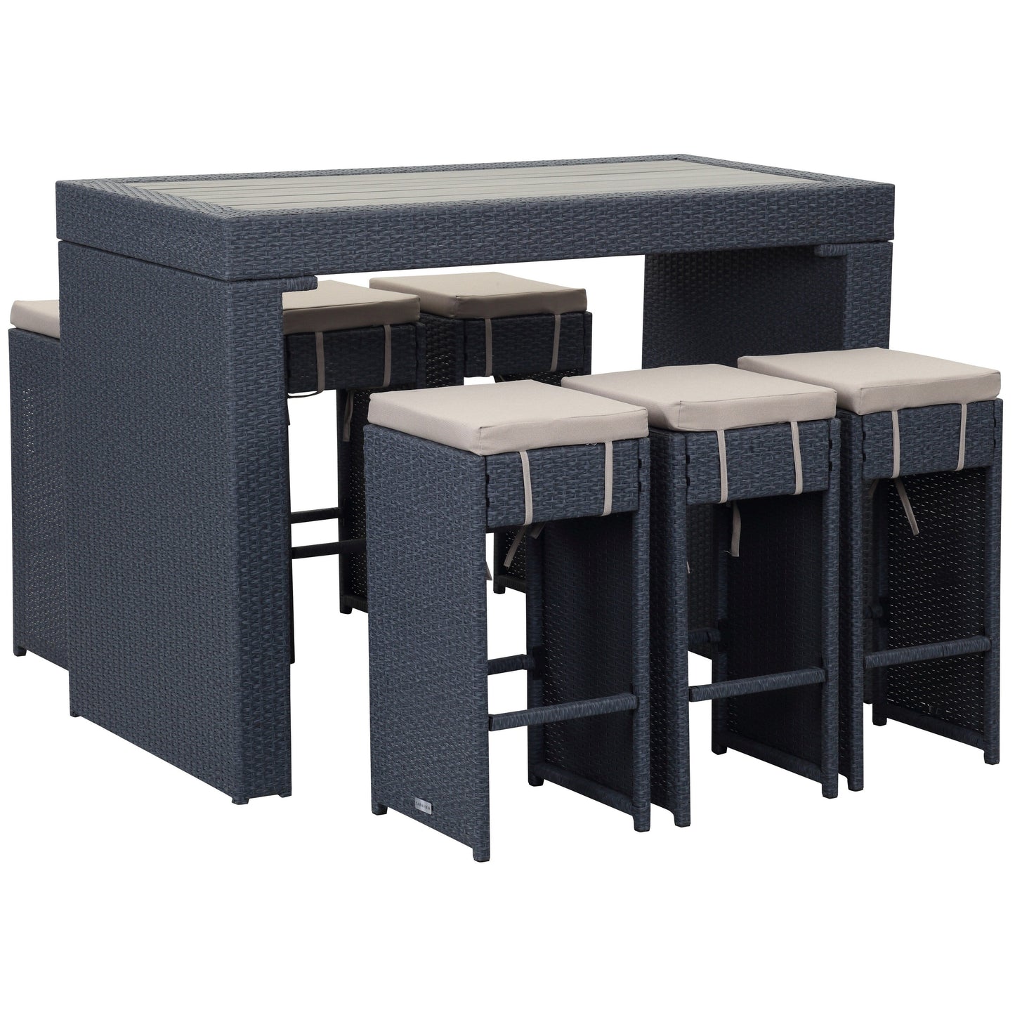 Set da Bar da Esterno Euda di SAFAVIEH (7 pezzi) - 73,7x150x107 cm (L x P x A)