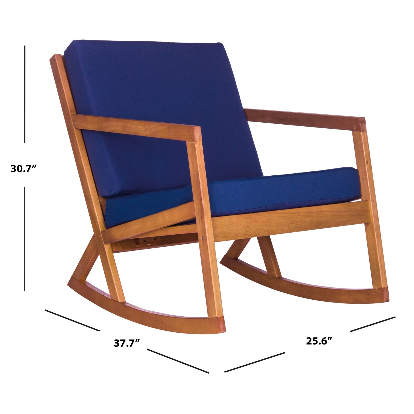 Sedia a dondolo da esterno Makaila di SAFAVIEH con cuscino - 66L x 79P x 97H (cm)