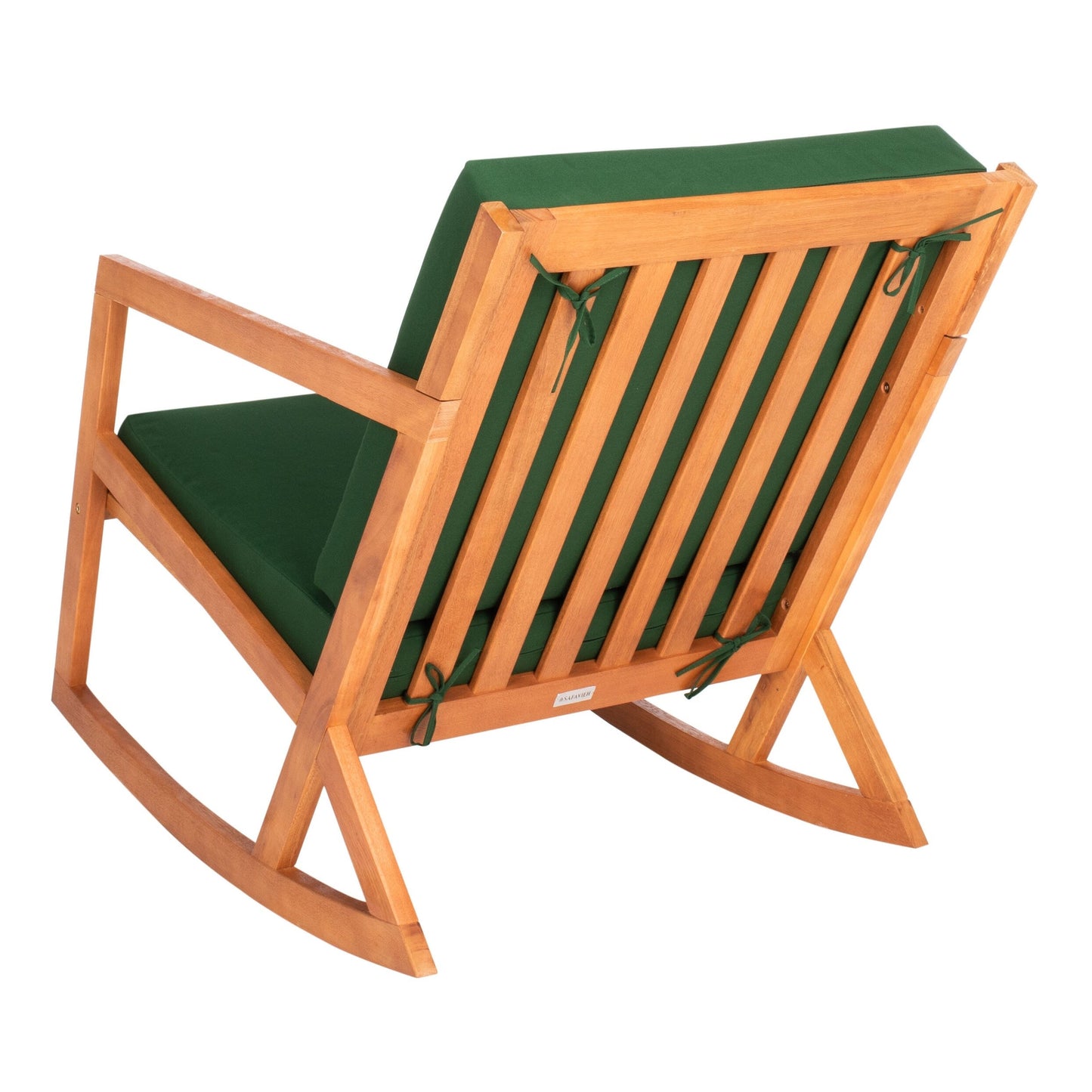 Sedia a dondolo da esterno Makaila di SAFAVIEH con cuscino - 66L x 79P x 97H (cm)