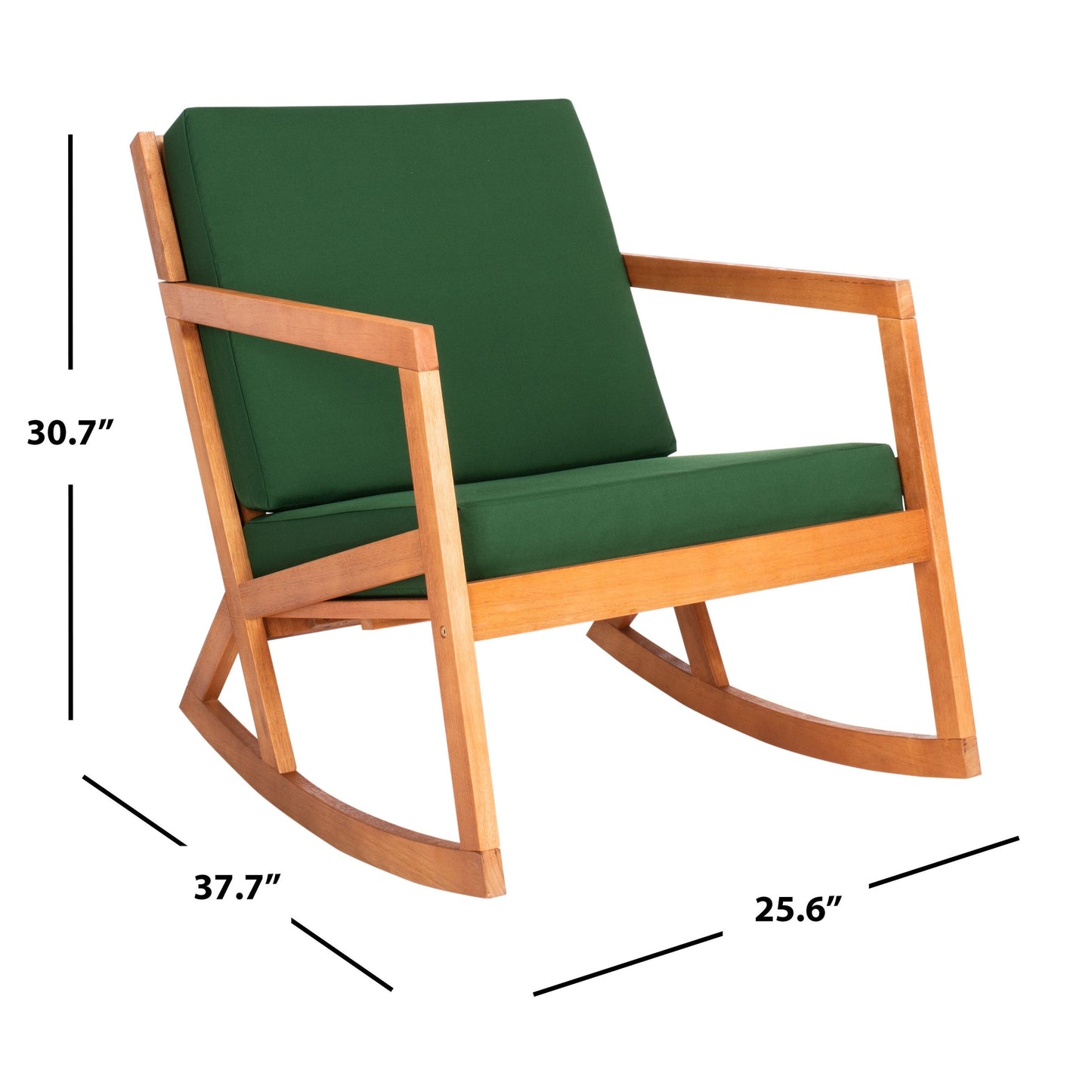 Sedia a dondolo da esterno Makaila di SAFAVIEH con cuscino - 66L x 79P x 97H (cm)
