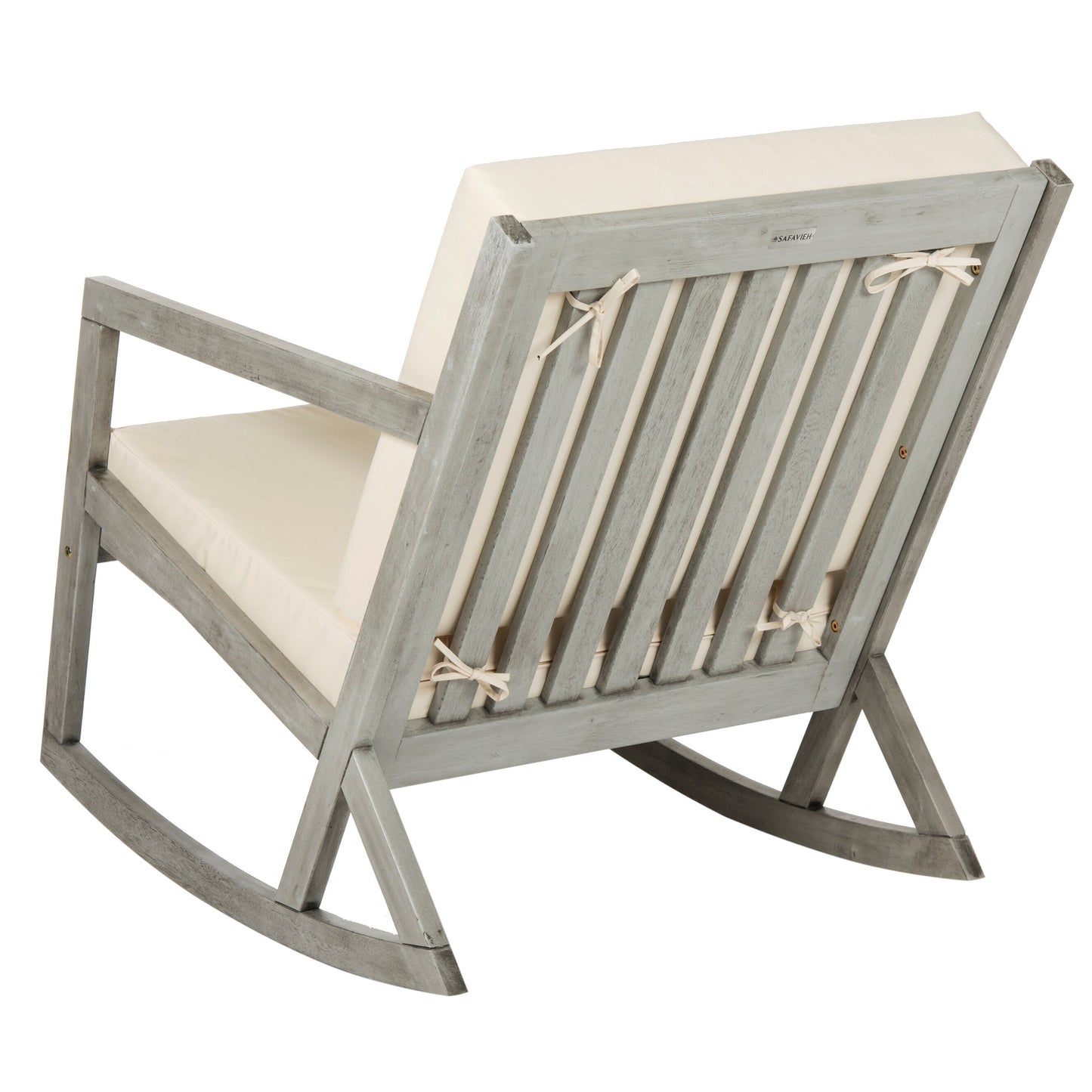 Sedia a dondolo da esterno Makaila di SAFAVIEH con cuscino - 66L x 79P x 97H (cm)