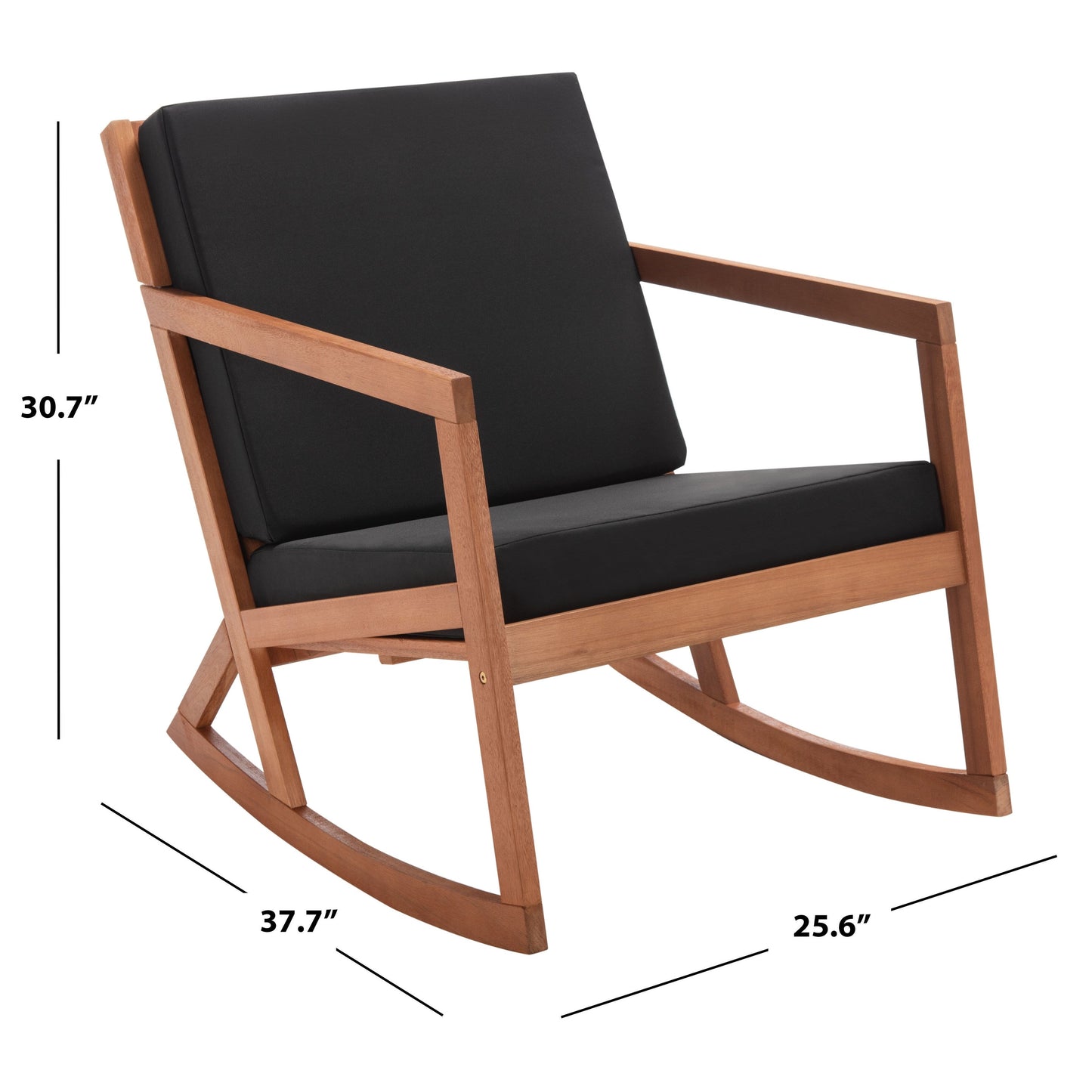 Sedia a dondolo da esterno Makaila di SAFAVIEH con cuscino - 66L x 79P x 97H (cm)