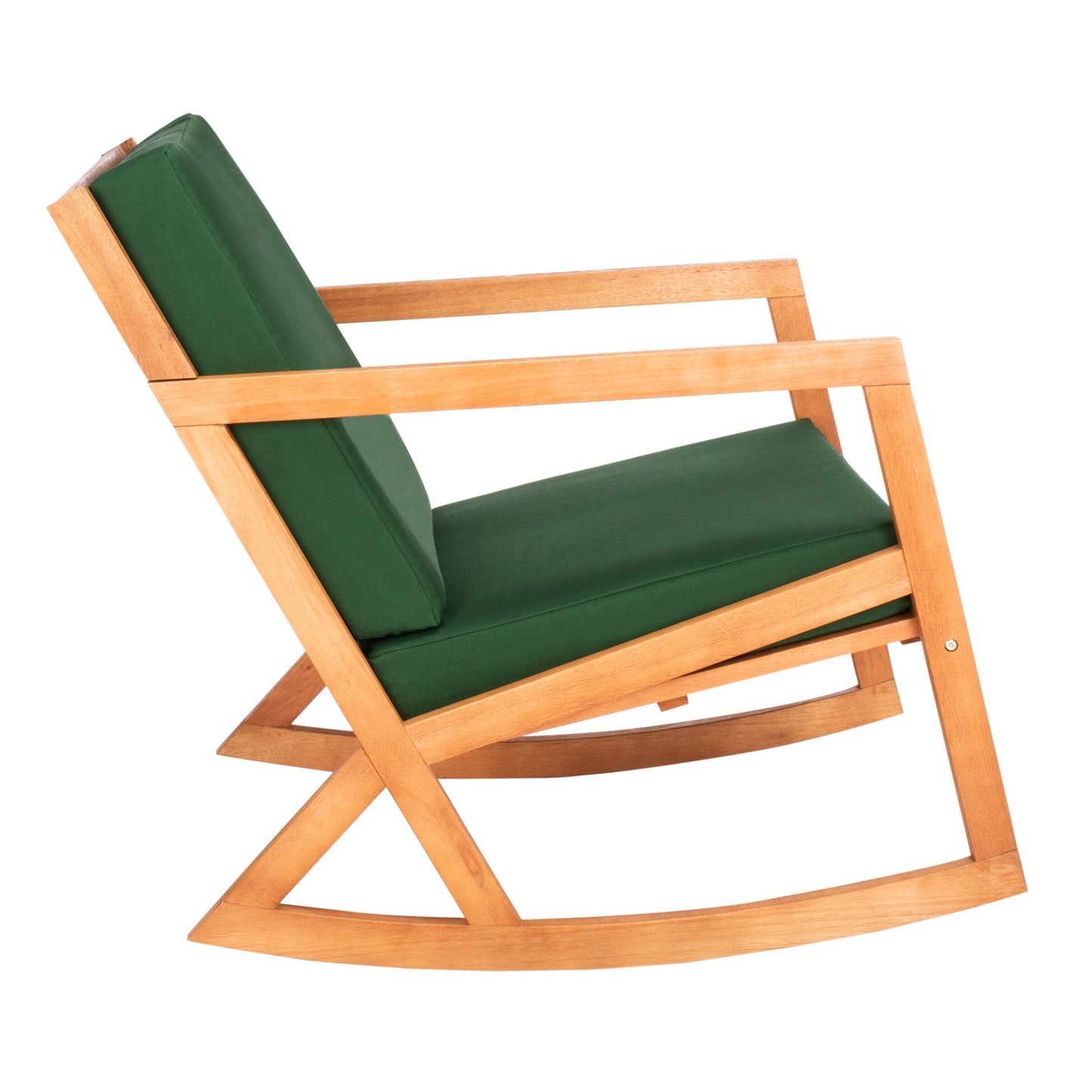 Sedia a dondolo da esterno Makaila di SAFAVIEH con cuscino - 66L x 79P x 97H (cm)
