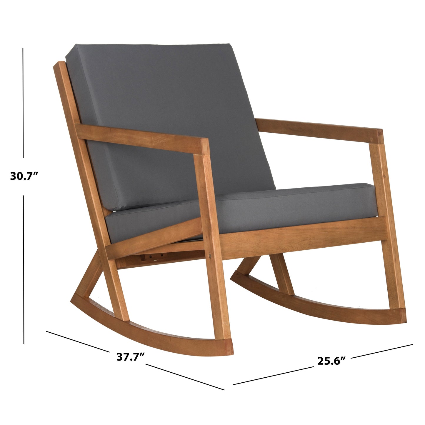 Sedia a dondolo da esterno Makaila di SAFAVIEH con cuscino - 66L x 79P x 97H (cm)