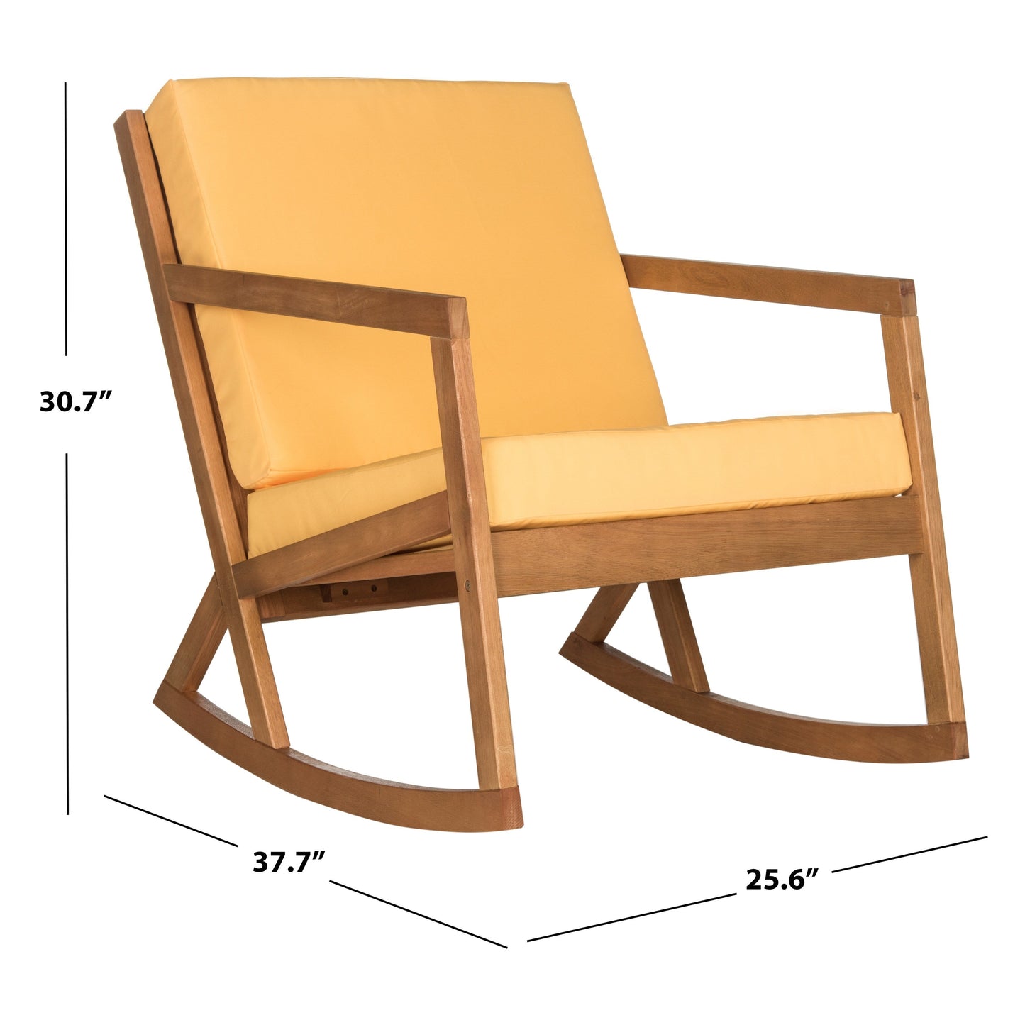 Sedia a dondolo da esterno Makaila di SAFAVIEH con cuscino - 66L x 79P x 97H (cm)