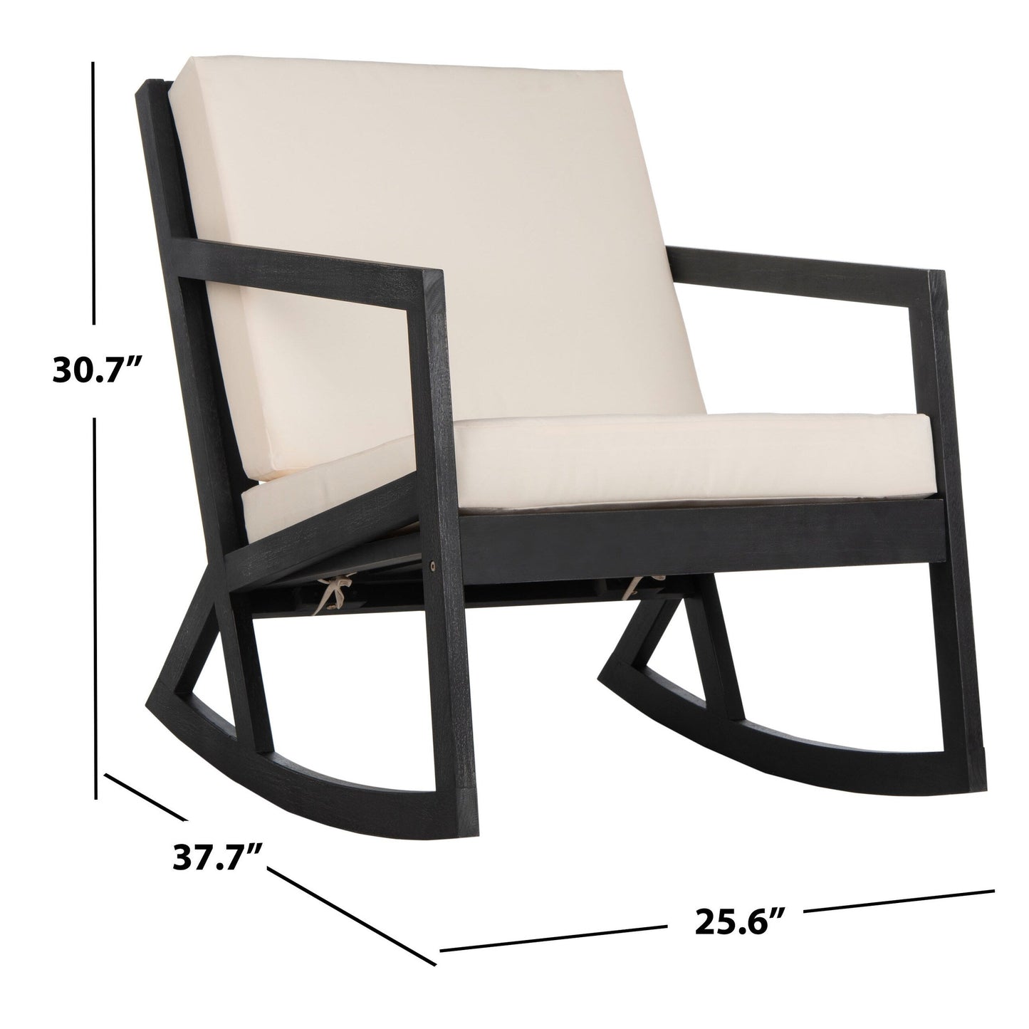 Sedia a dondolo da esterno Makaila di SAFAVIEH con cuscino - 66L x 79P x 97H (cm)