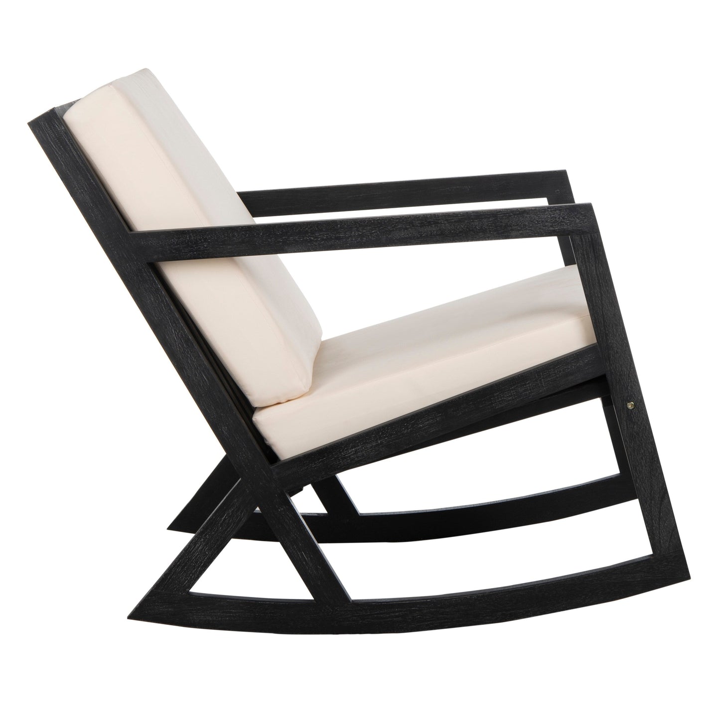 Sedia a dondolo da esterno Makaila di SAFAVIEH con cuscino - 66L x 79P x 97H (cm)
