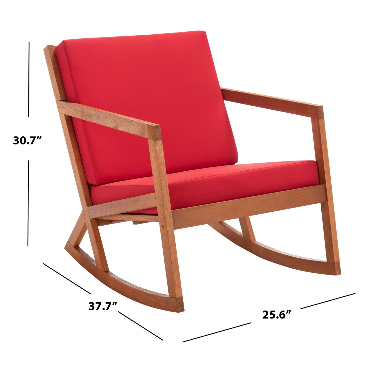 Sedia a dondolo da esterno Makaila di SAFAVIEH con cuscino - 66L x 79P x 97H (cm)