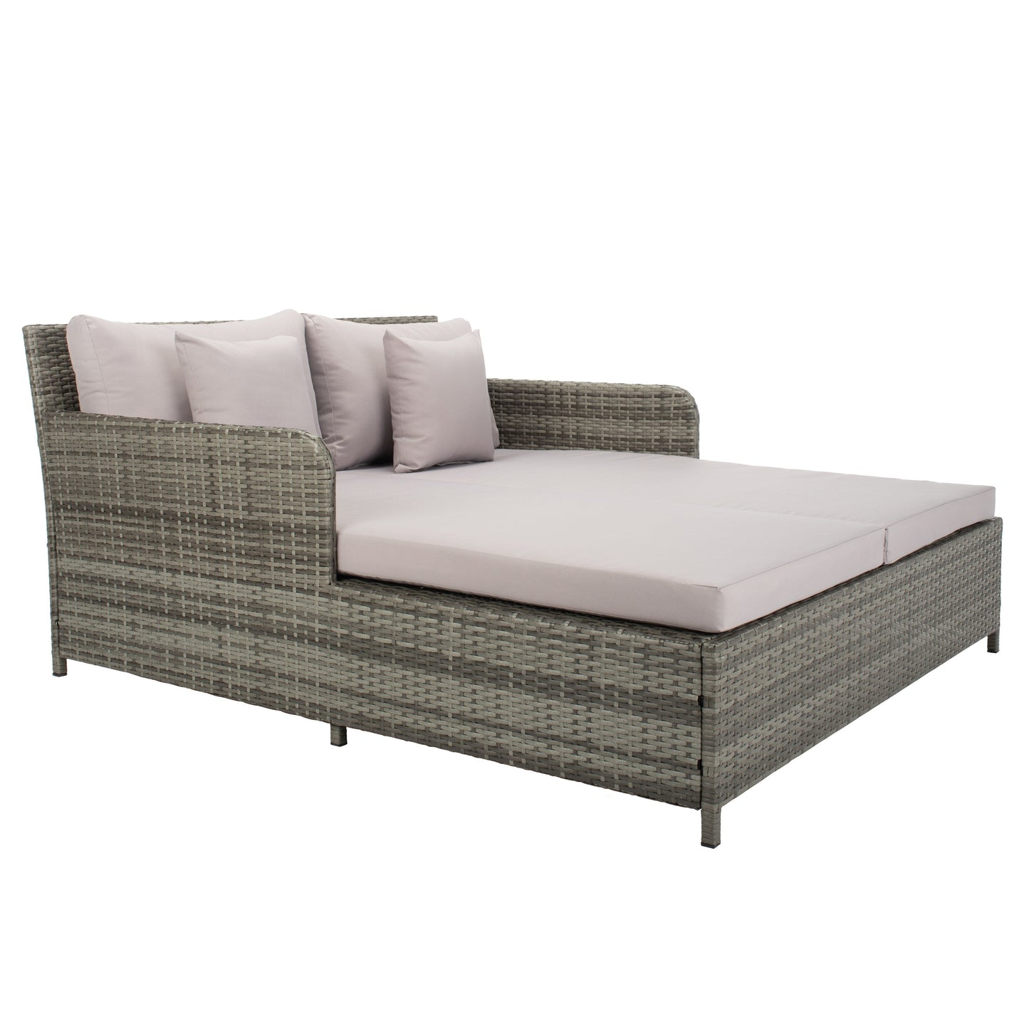Daybed da esterno in vimini Taniyah di SAFAVIEH con cuscini e imbottiture - 53L x 28P x 62H