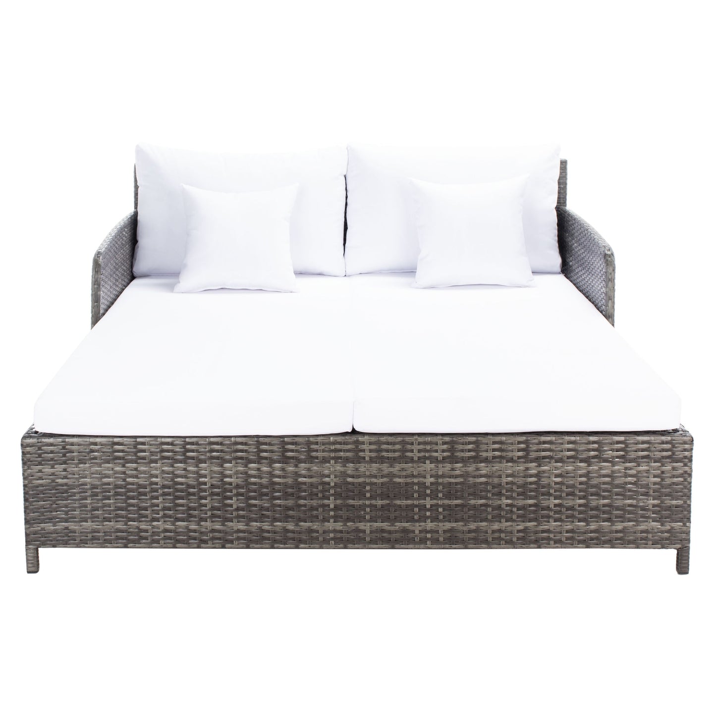 Daybed da esterno in vimini Taniyah di SAFAVIEH con cuscini e imbottiture - 53L x 28P x 62H