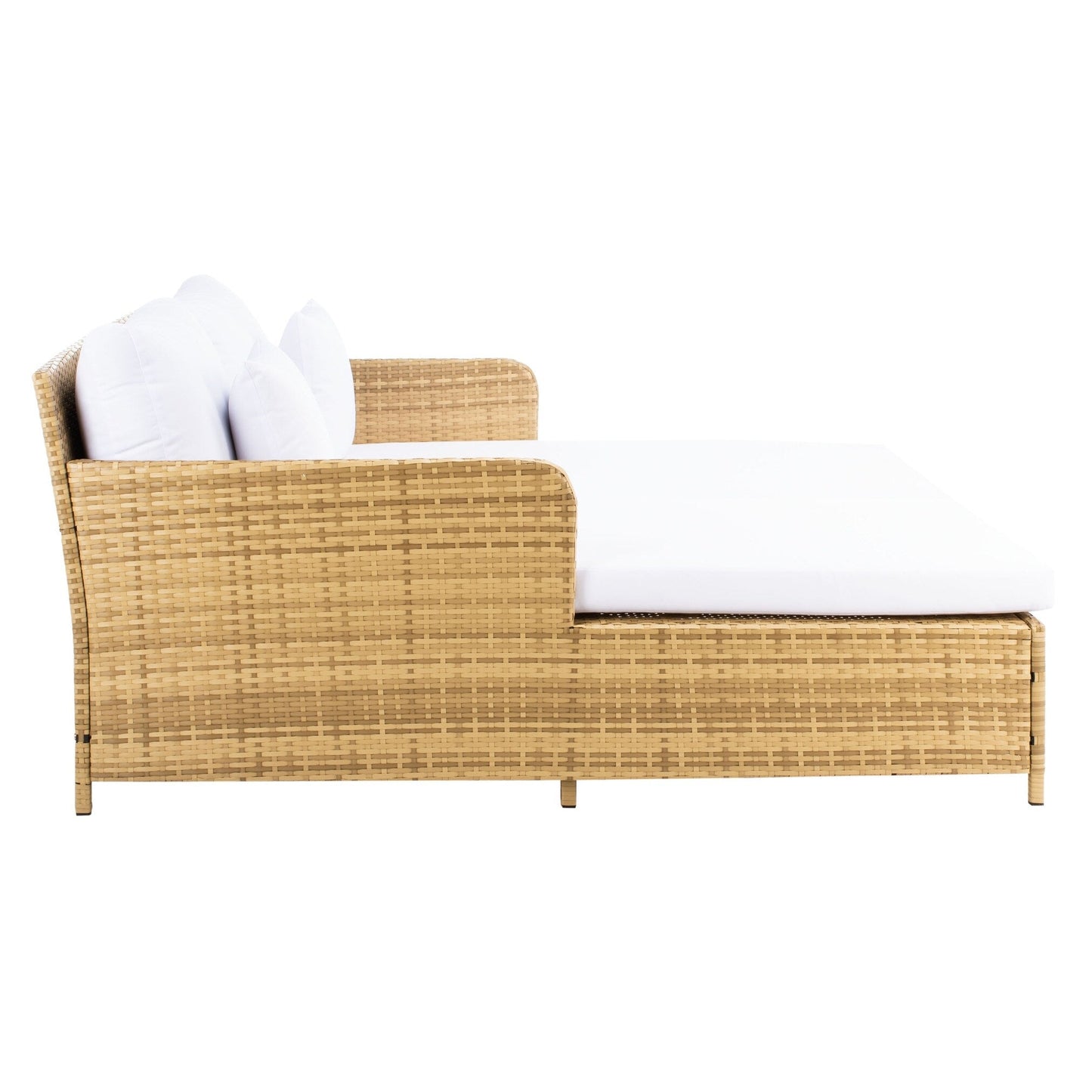 Daybed da esterno in vimini Taniyah di SAFAVIEH con cuscini e imbottiture - 53L x 28P x 62H