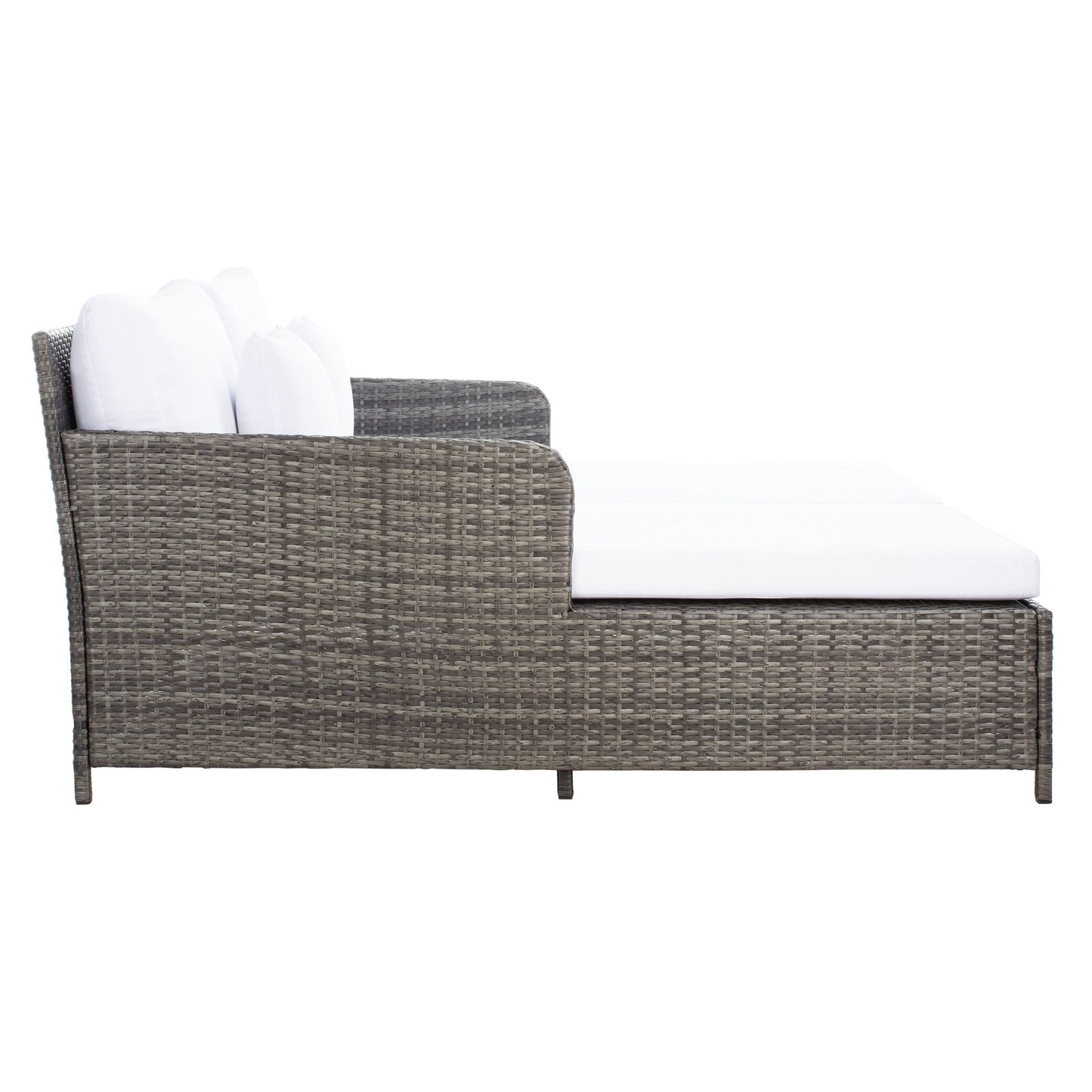 Daybed da esterno in vimini Taniyah di SAFAVIEH con cuscini e imbottiture - 53L x 28P x 62H