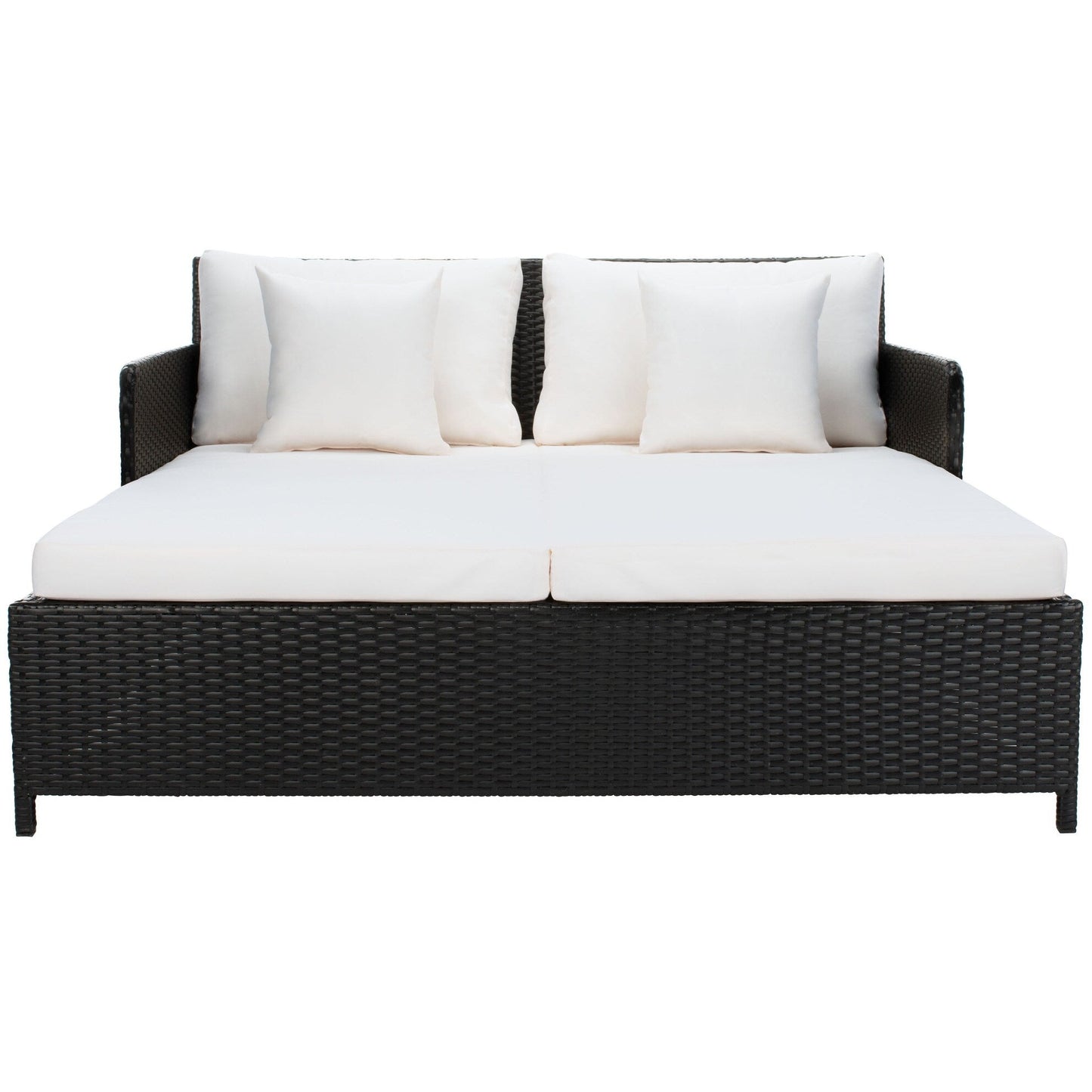 Daybed da esterno in vimini Taniyah di SAFAVIEH con cuscini e imbottiture - 53L x 28P x 62H