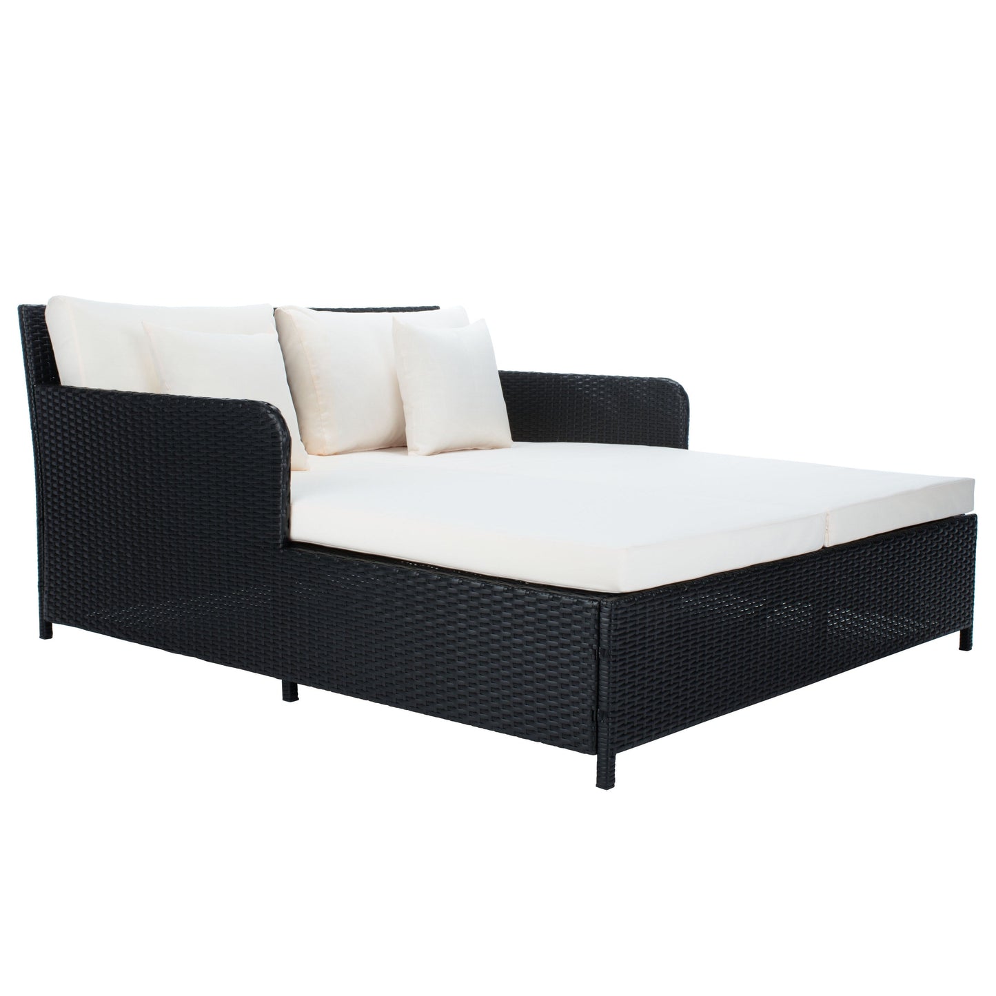Daybed da esterno in vimini Taniyah di SAFAVIEH con cuscini e imbottiture - 53L x 28P x 62H
