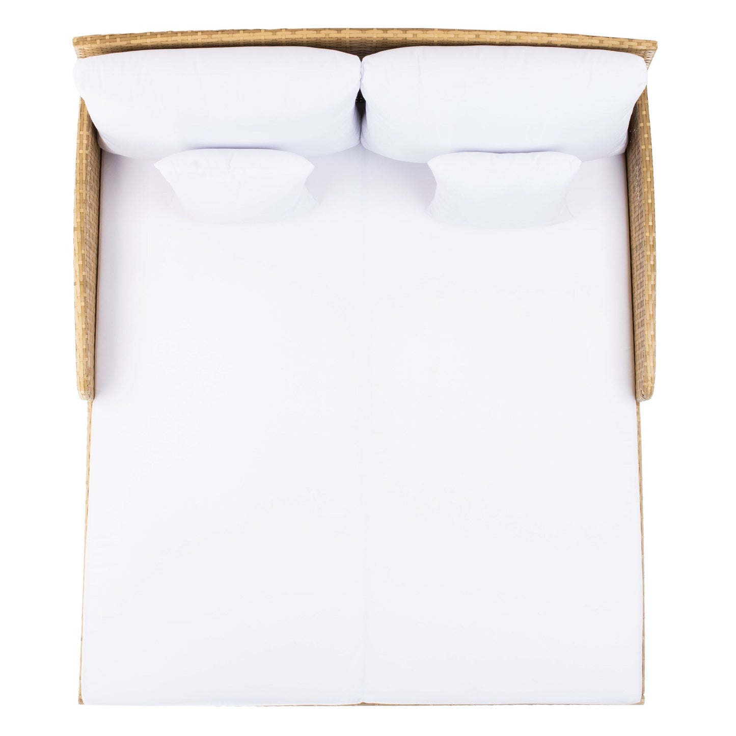 Daybed da esterno in vimini Taniyah di SAFAVIEH con cuscini e imbottiture - 53L x 28P x 62H