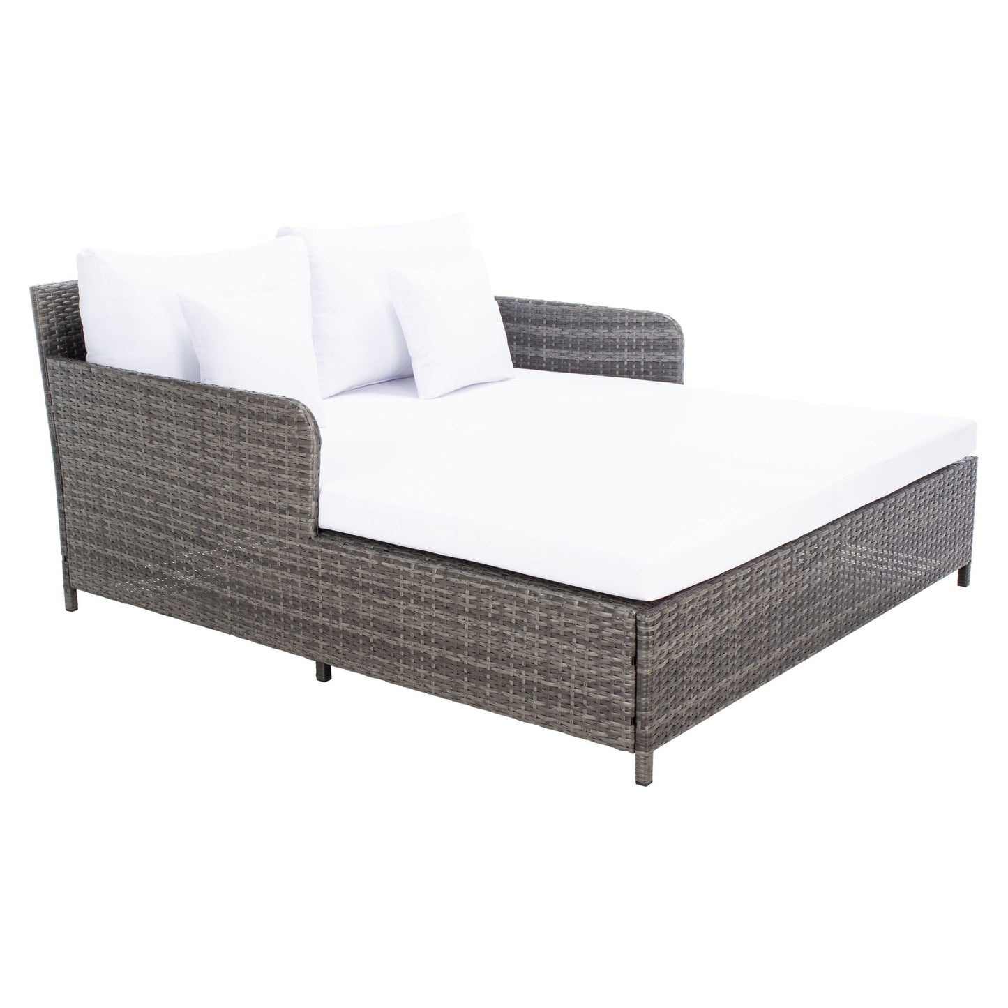 Daybed da esterno in vimini Taniyah di SAFAVIEH con cuscini e imbottiture - 53L x 28P x 62H