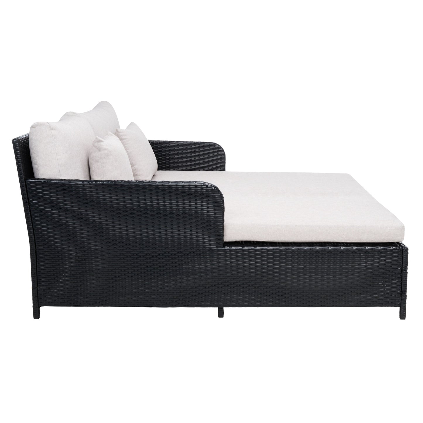 Daybed da esterno in vimini Taniyah di SAFAVIEH con cuscini e imbottiture - 53L x 28P x 62H