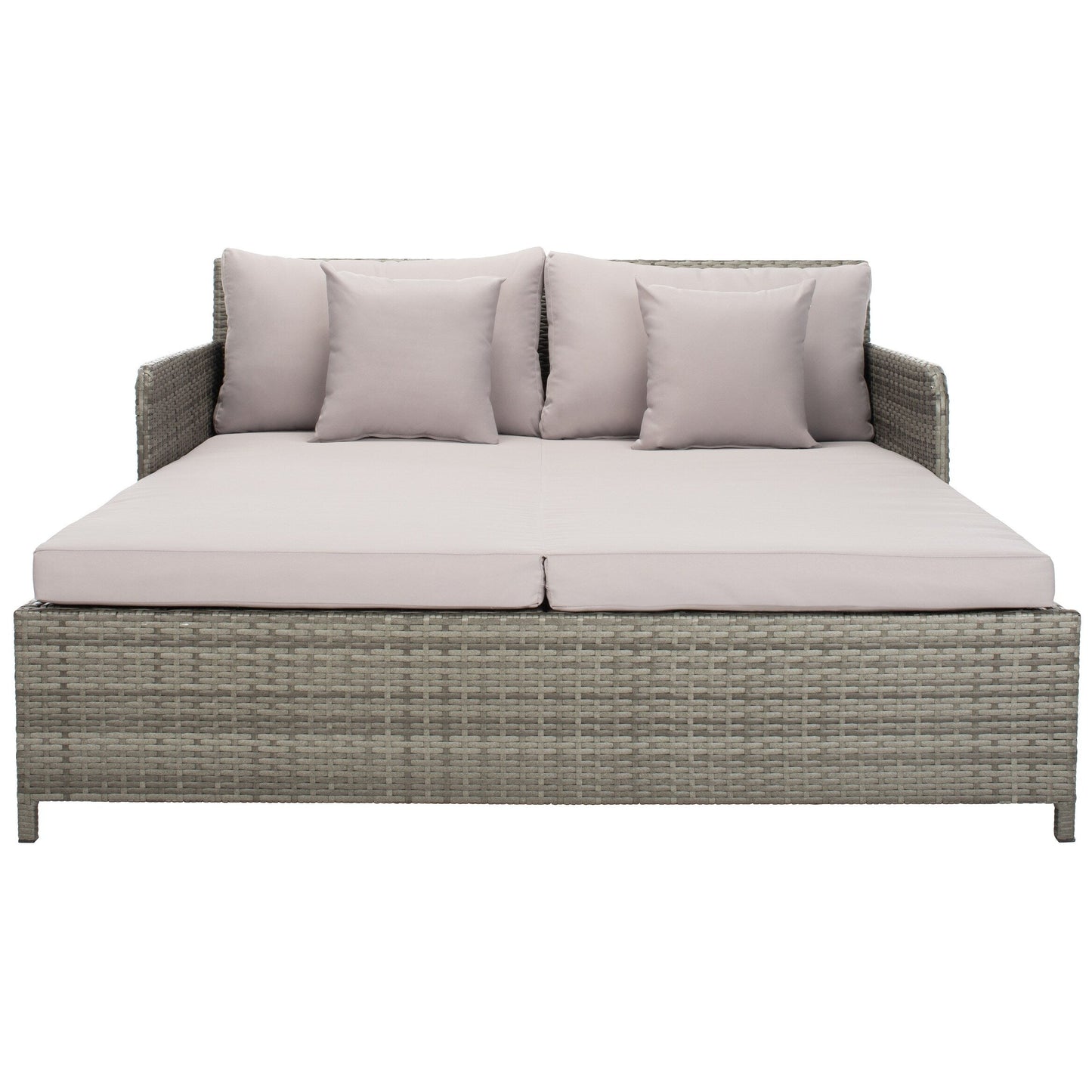 Daybed da esterno in vimini Taniyah di SAFAVIEH con cuscini e imbottiture - 53L x 28P x 62H