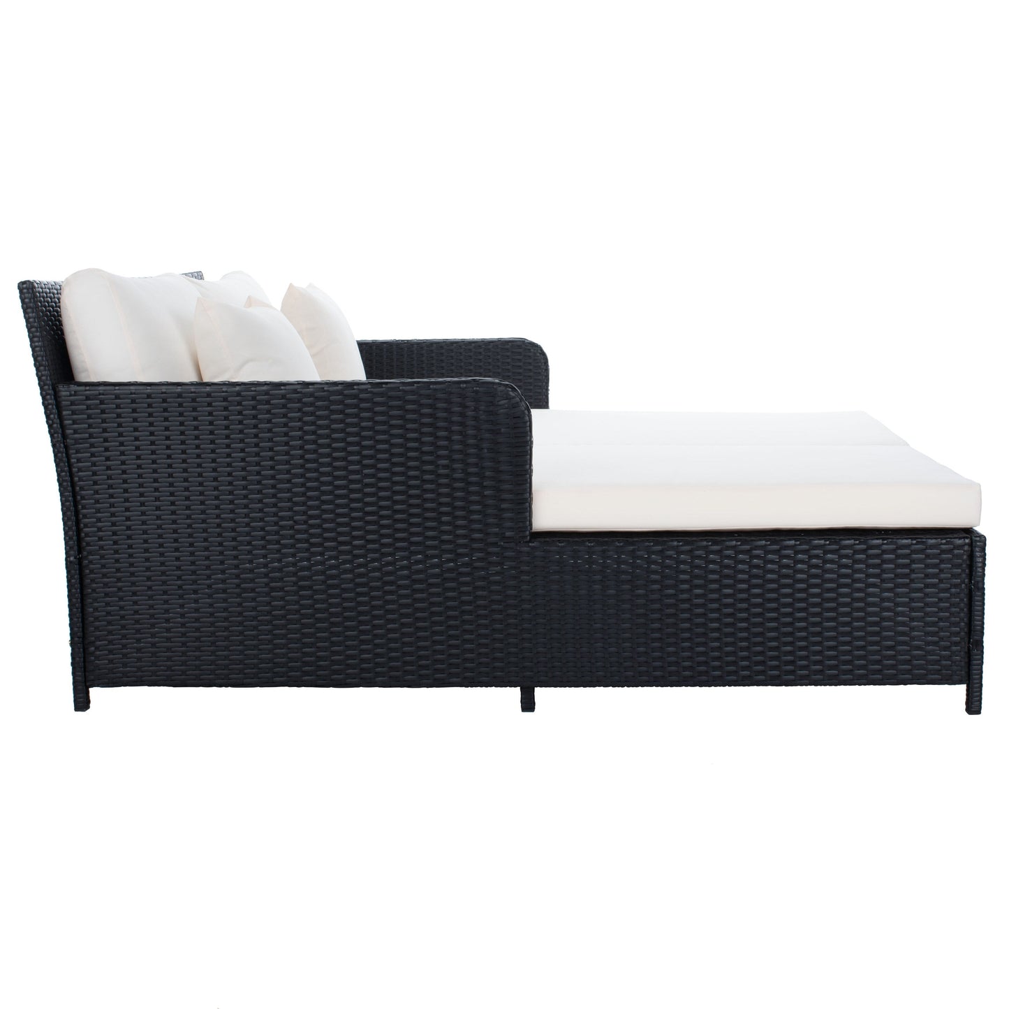 Daybed da esterno in vimini Taniyah di SAFAVIEH con cuscini e imbottiture - 53L x 28P x 62H