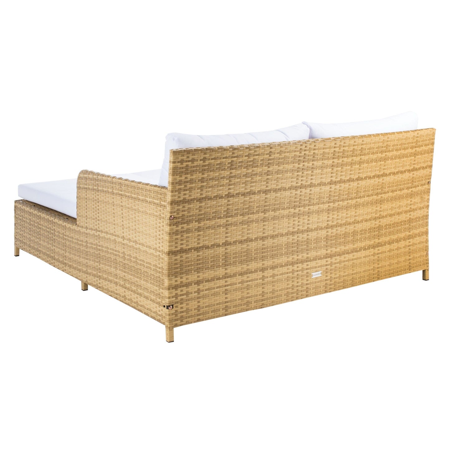Daybed da esterno in vimini Taniyah di SAFAVIEH con cuscini e imbottiture - 53L x 28P x 62H